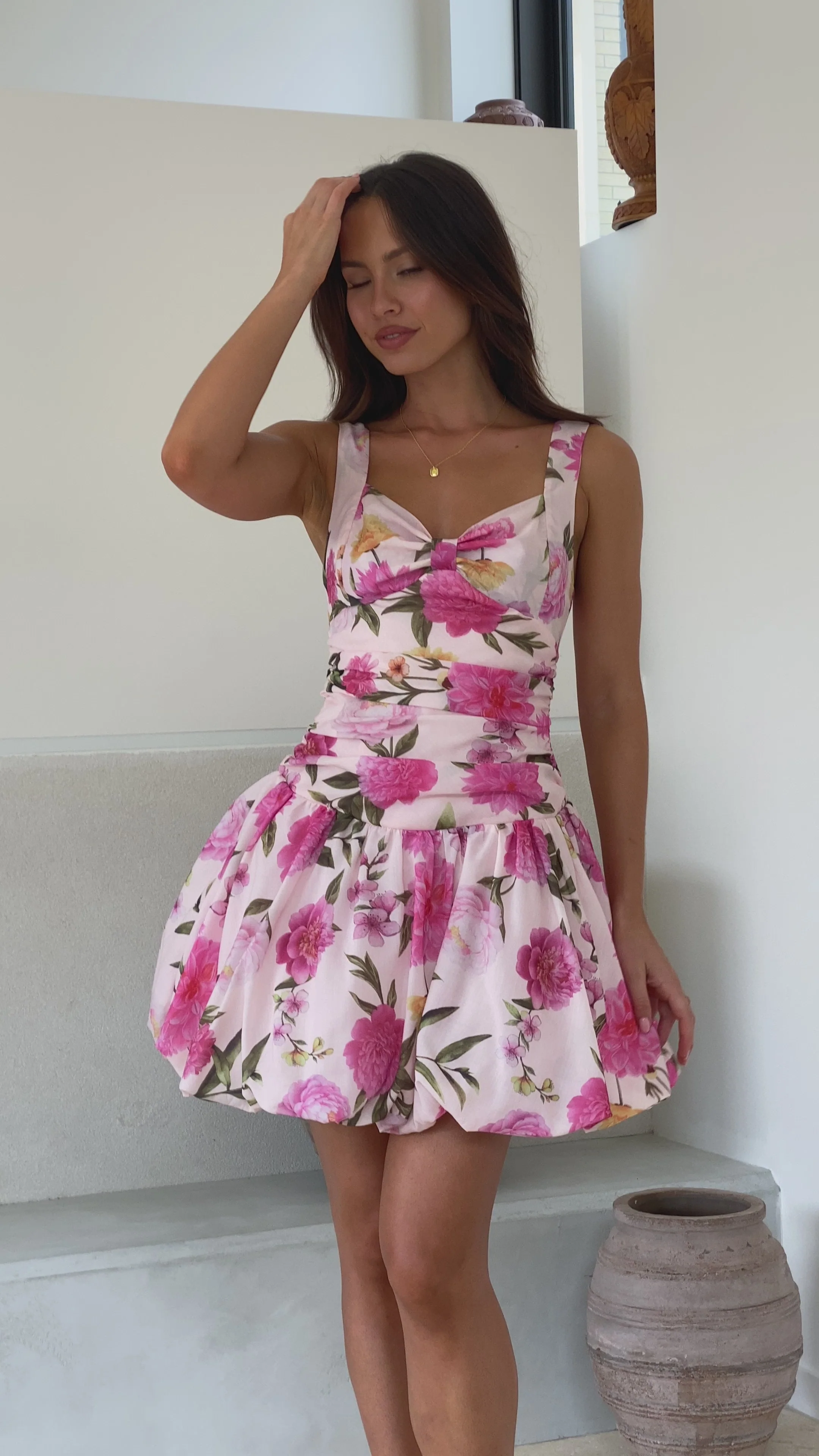 Pixie Mini Dress - Pink Floral