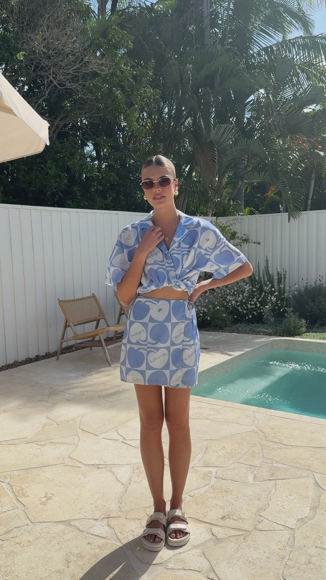 Abilene Wrap Mini Skirt - Blue