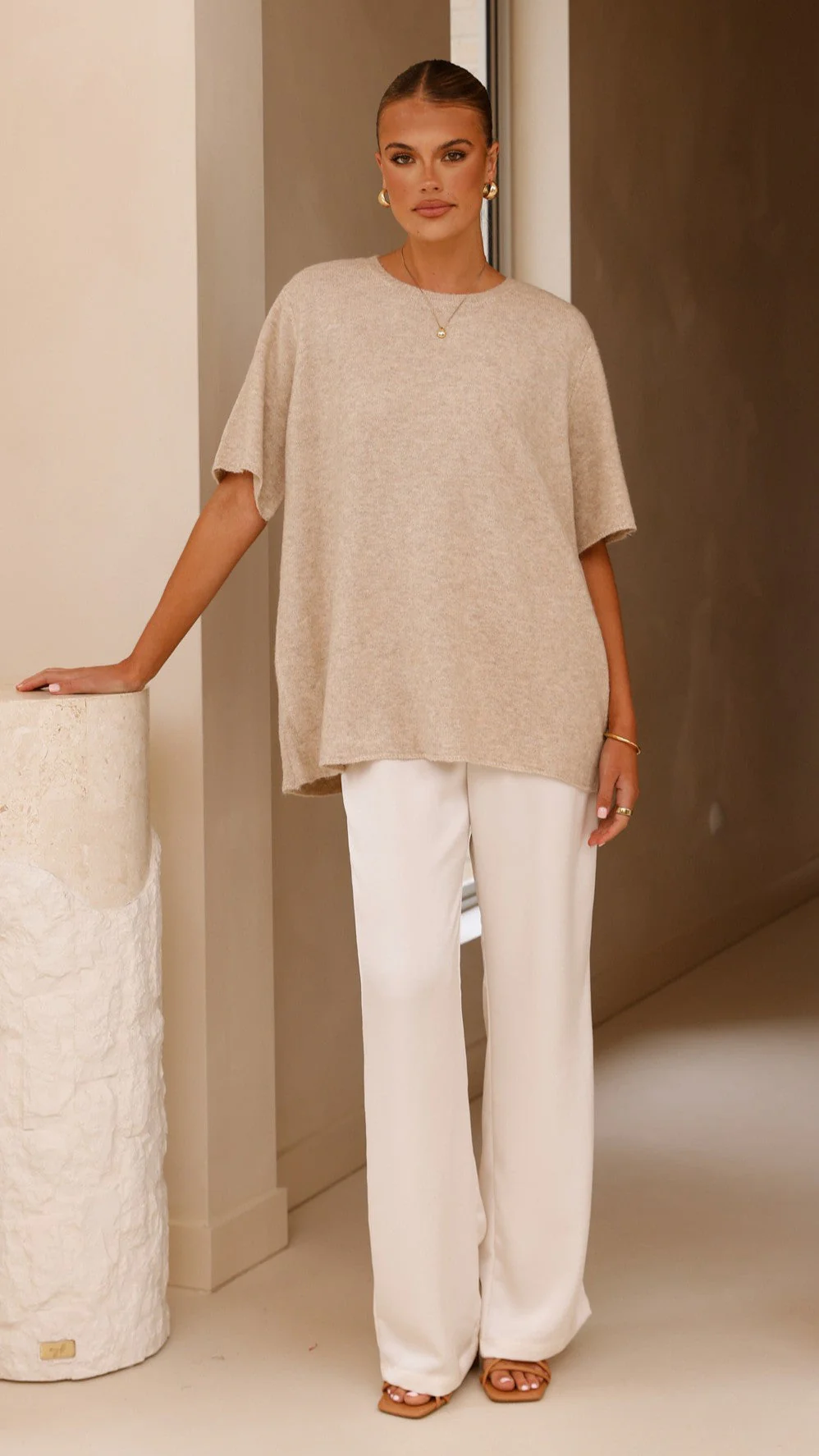 Tahlia Knit Top - Oatmeal