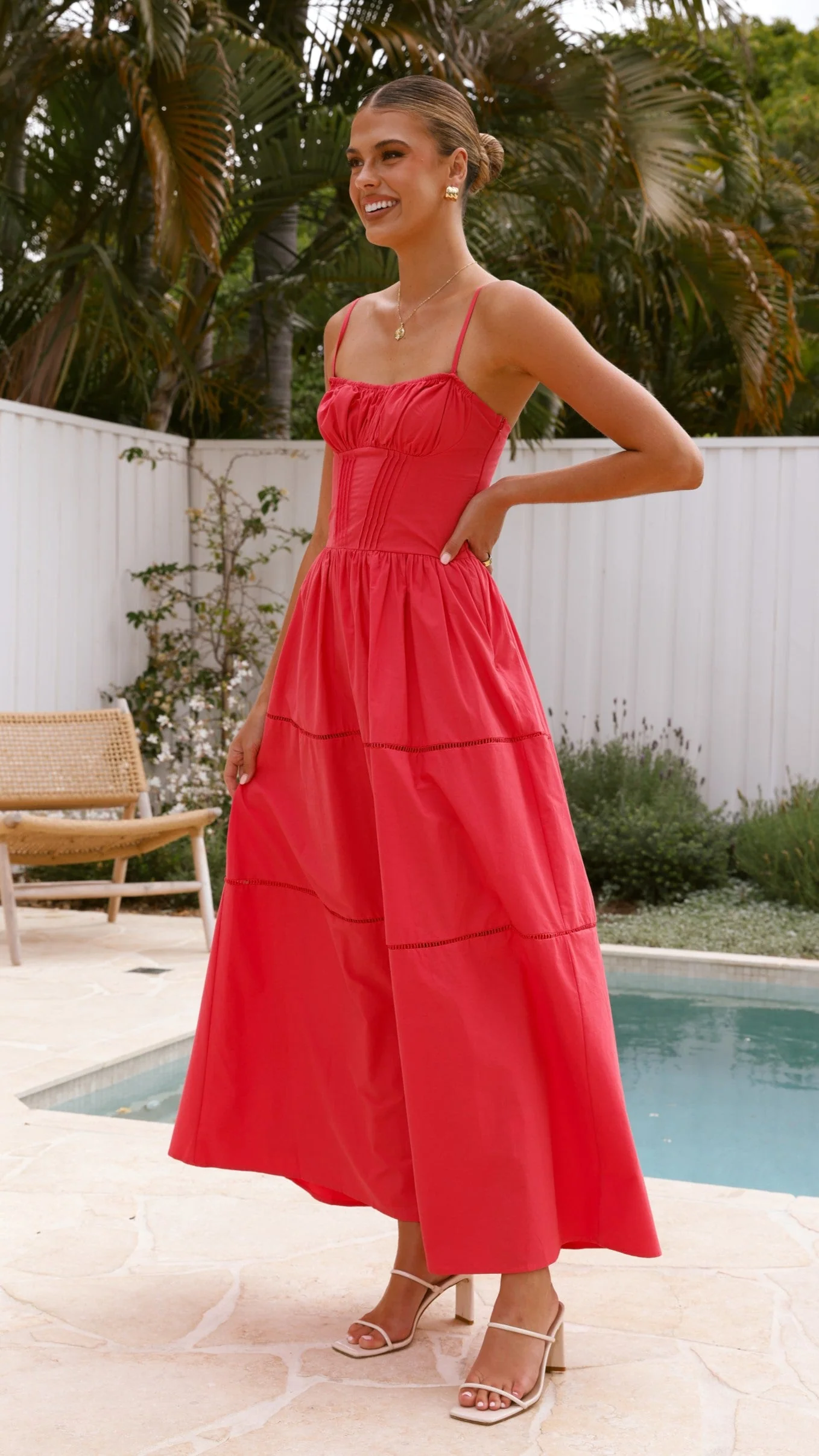 Isabella Maxi Dress - Red