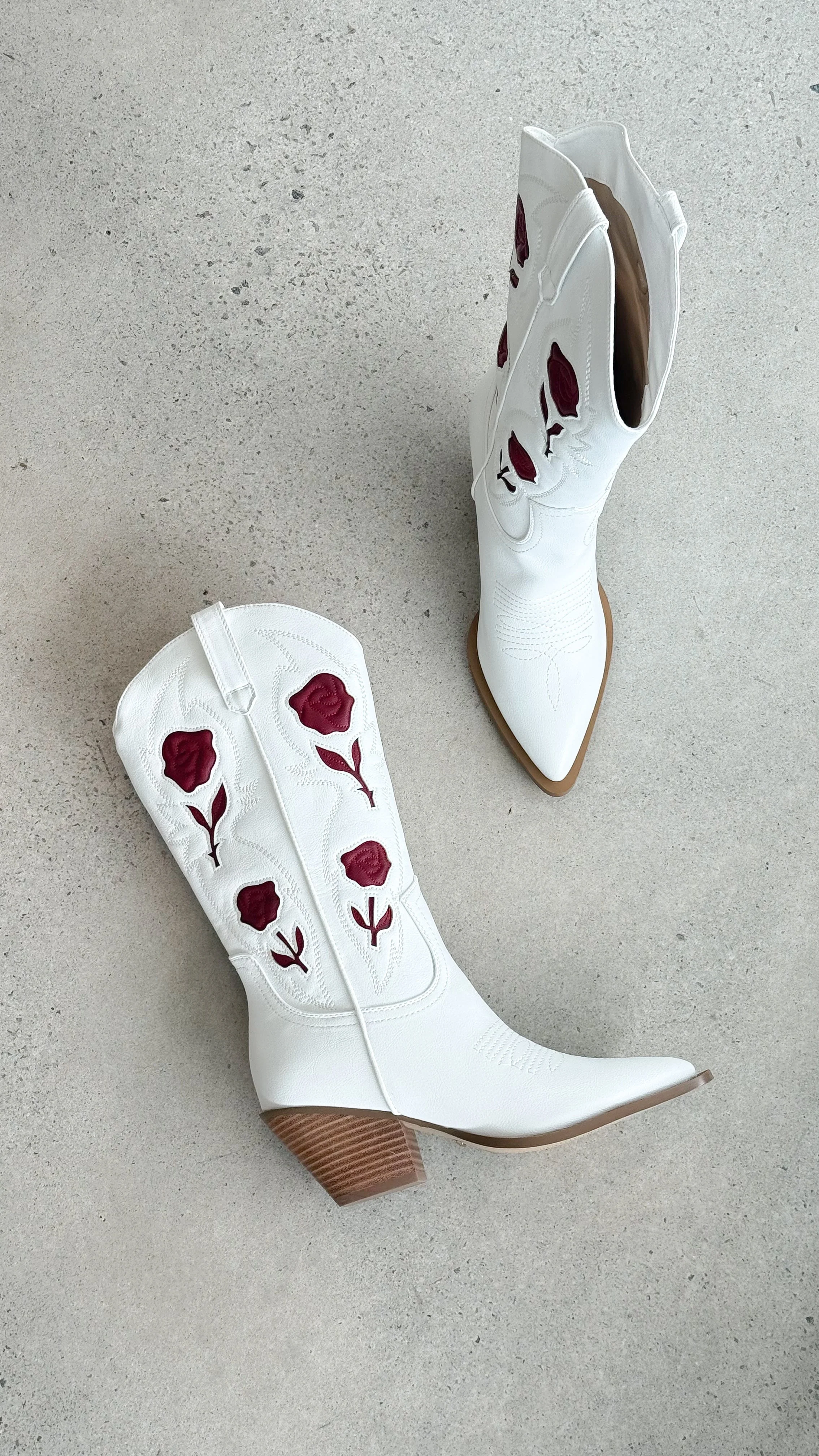Arden Boots - White-Garnet