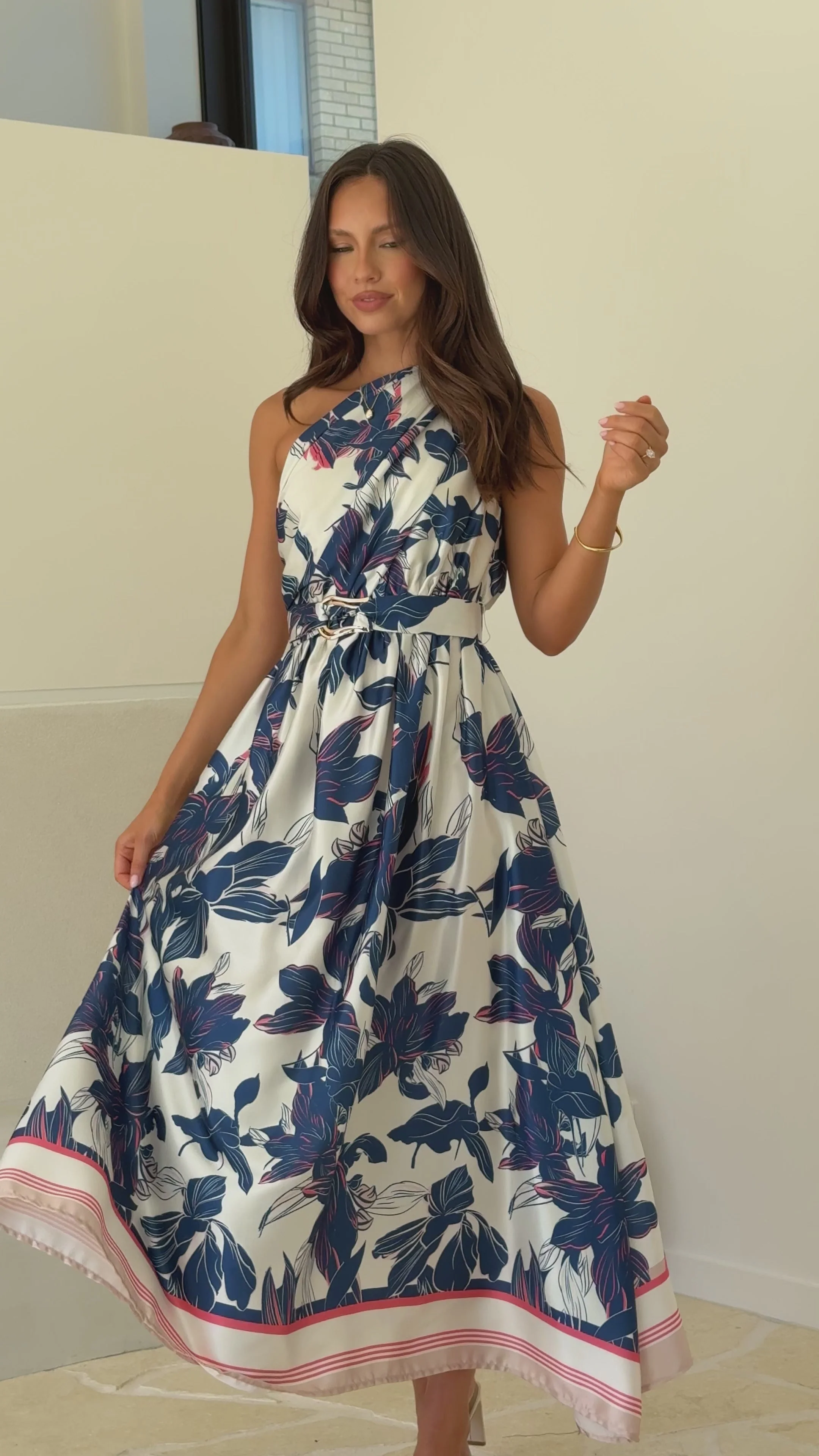 Hadas Maxi Dress - Blue/White Print