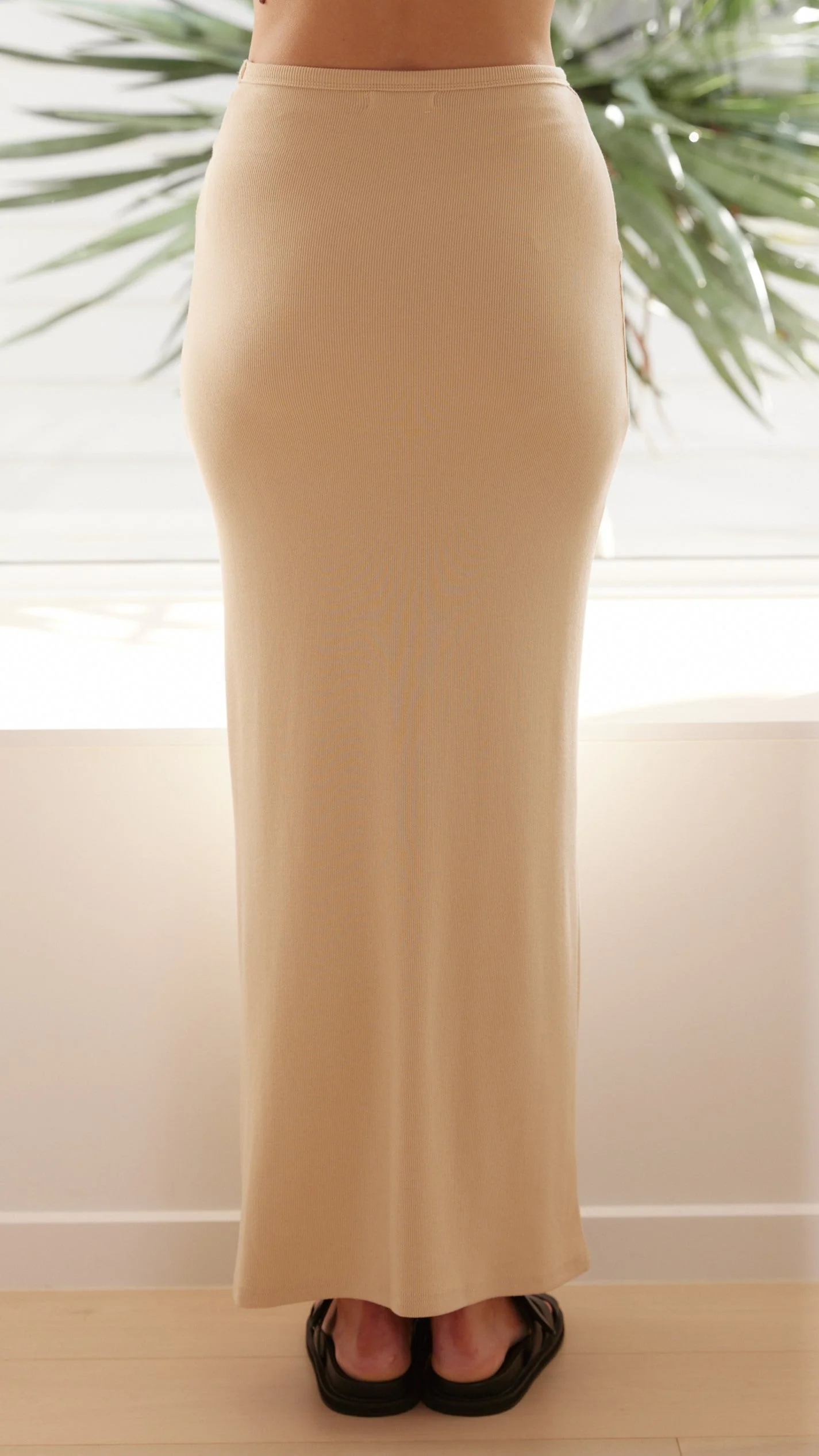 Rahela Button Top and Maxi Skirt Set  - Beige