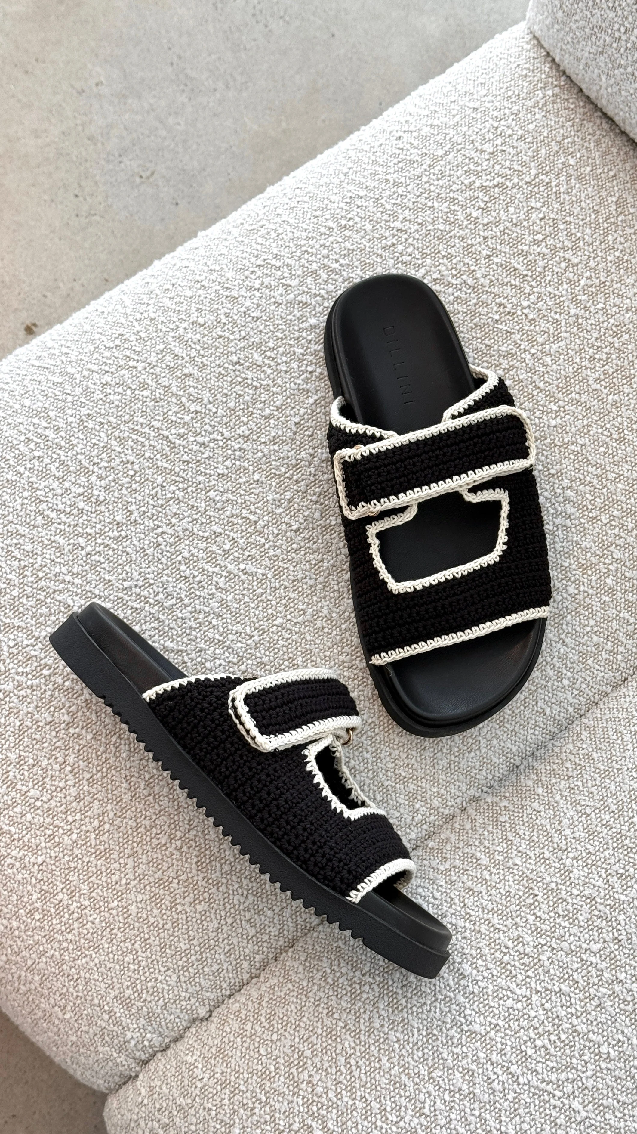 Abbot Sandals - Black / White Contrast