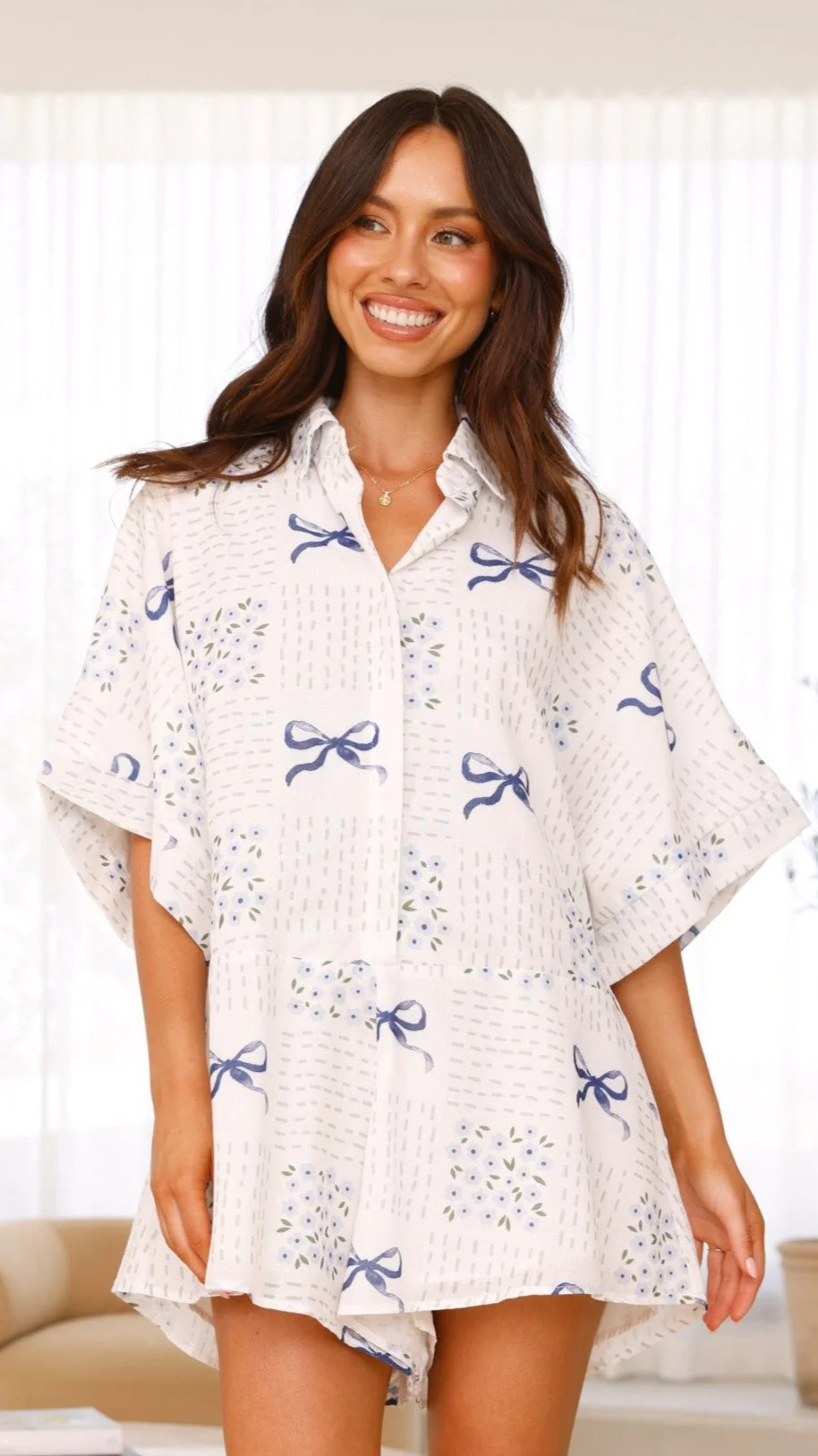 Alexandria Playsuit - Sweet Bow Blue