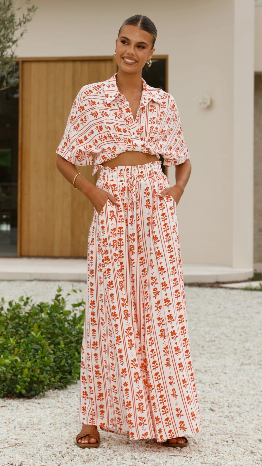 Avery Wide Leg Pants - Floral Love