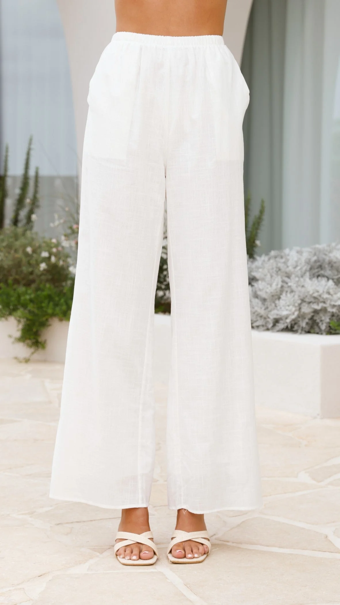 Liana Off Shoulder Top & Pants Set - White