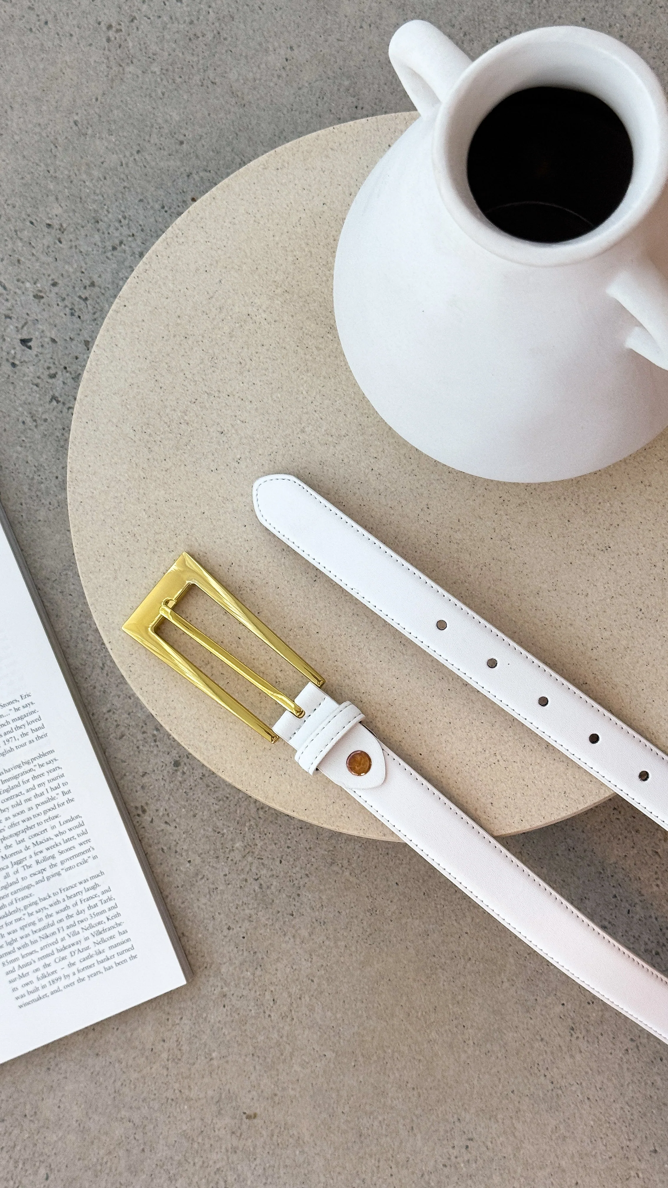 Stacey Belt - Chalk / Gold