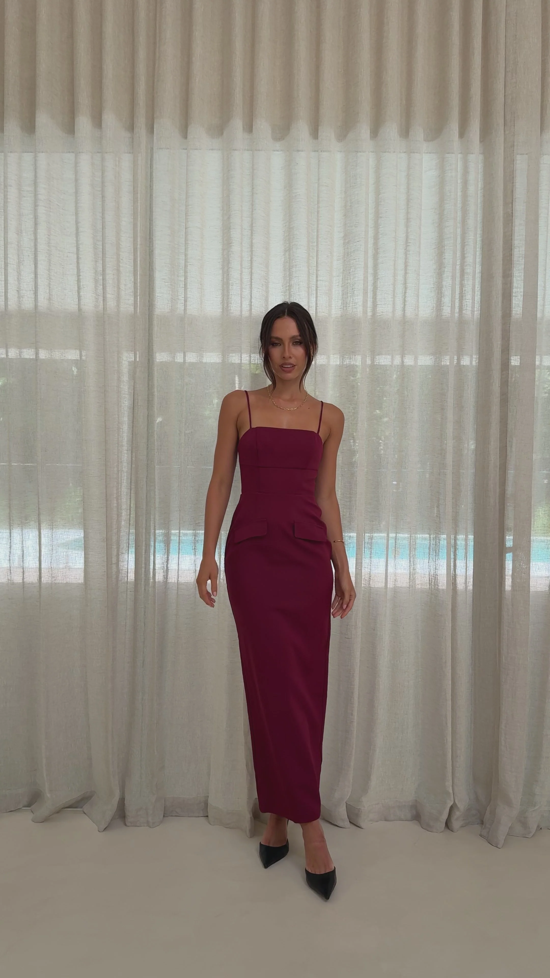 Carabella Maxi Dress - Wine