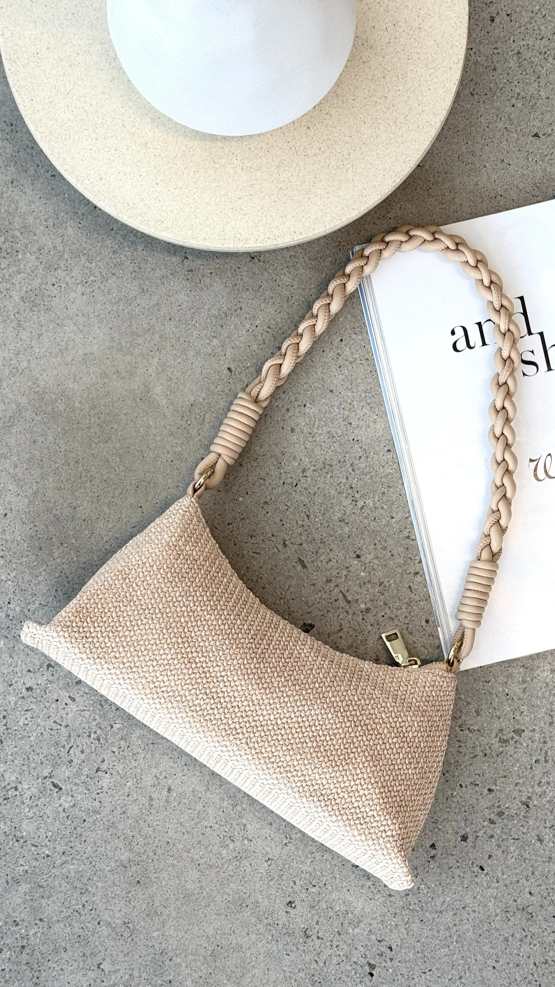 Millie Shoulder Bag - Natural Raffia