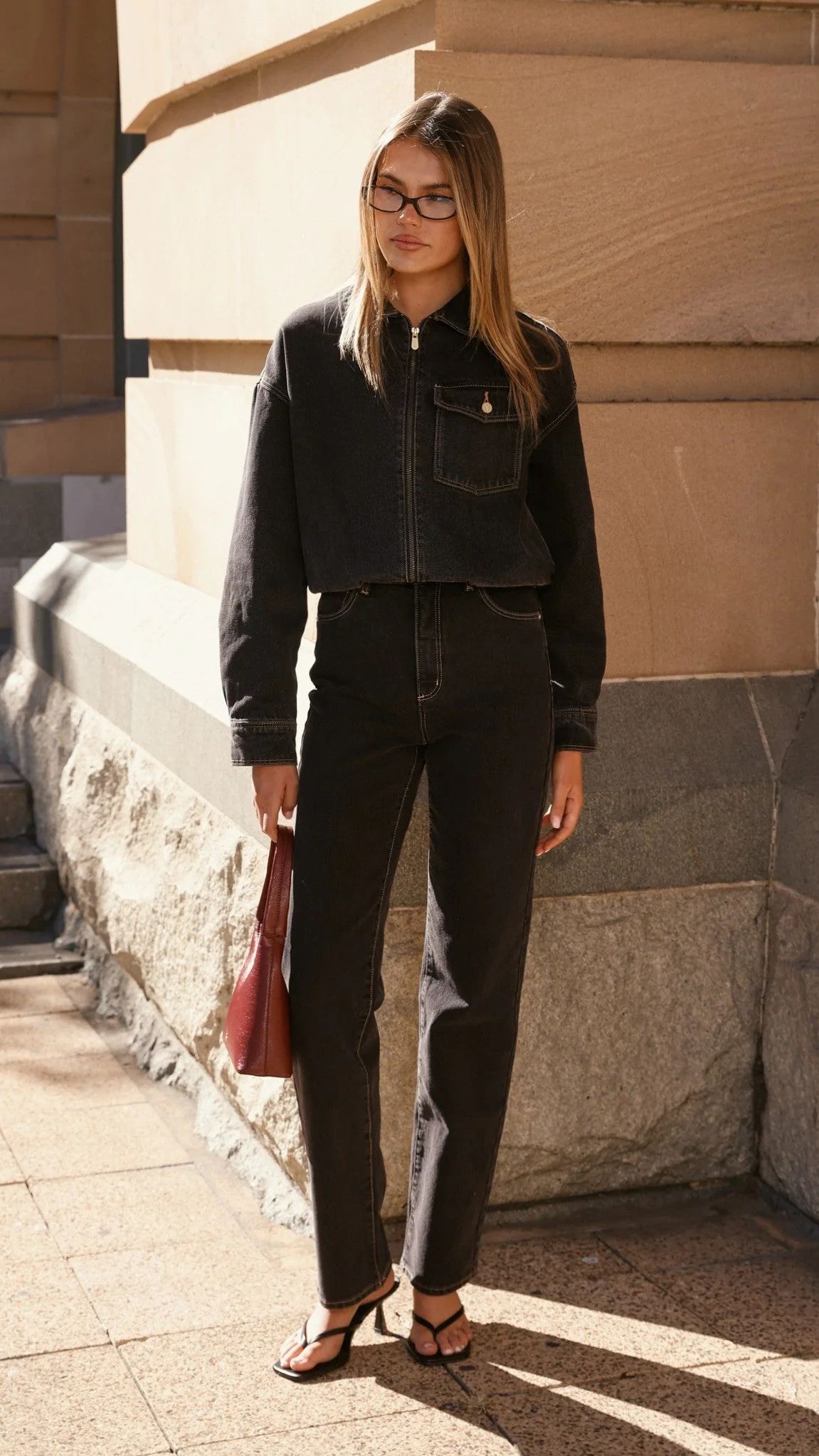 Abrand Denim Bomber Cara - Washed Black