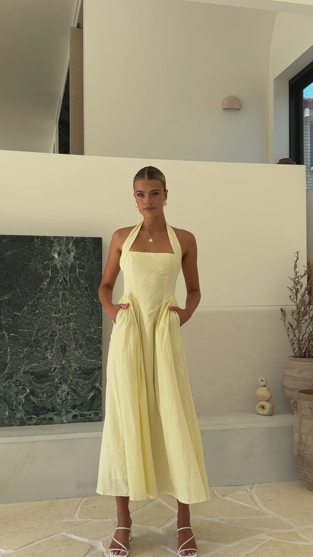 Caden Maxi Dress - Lemon