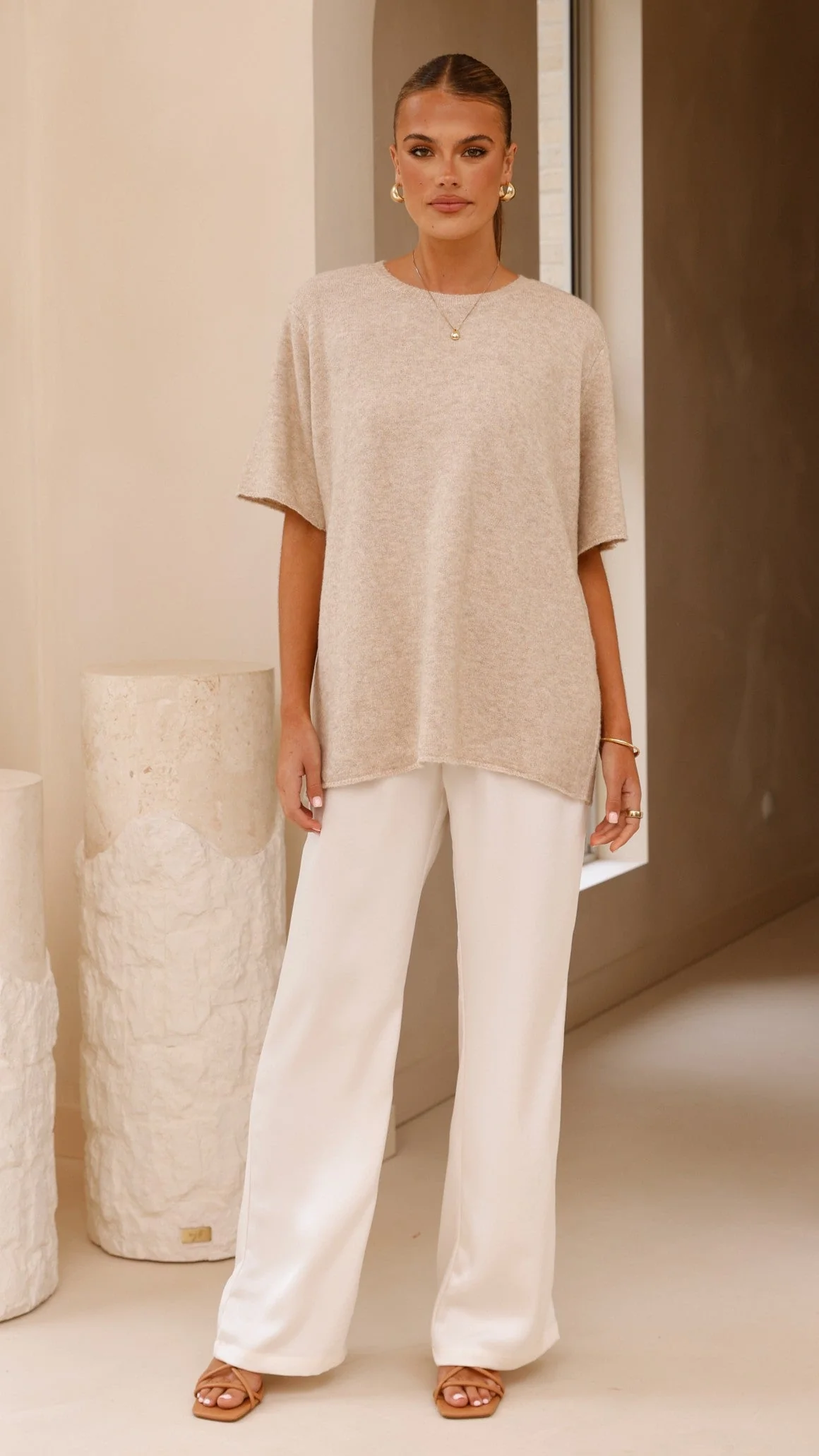 Tahlia Knit Top - Oatmeal