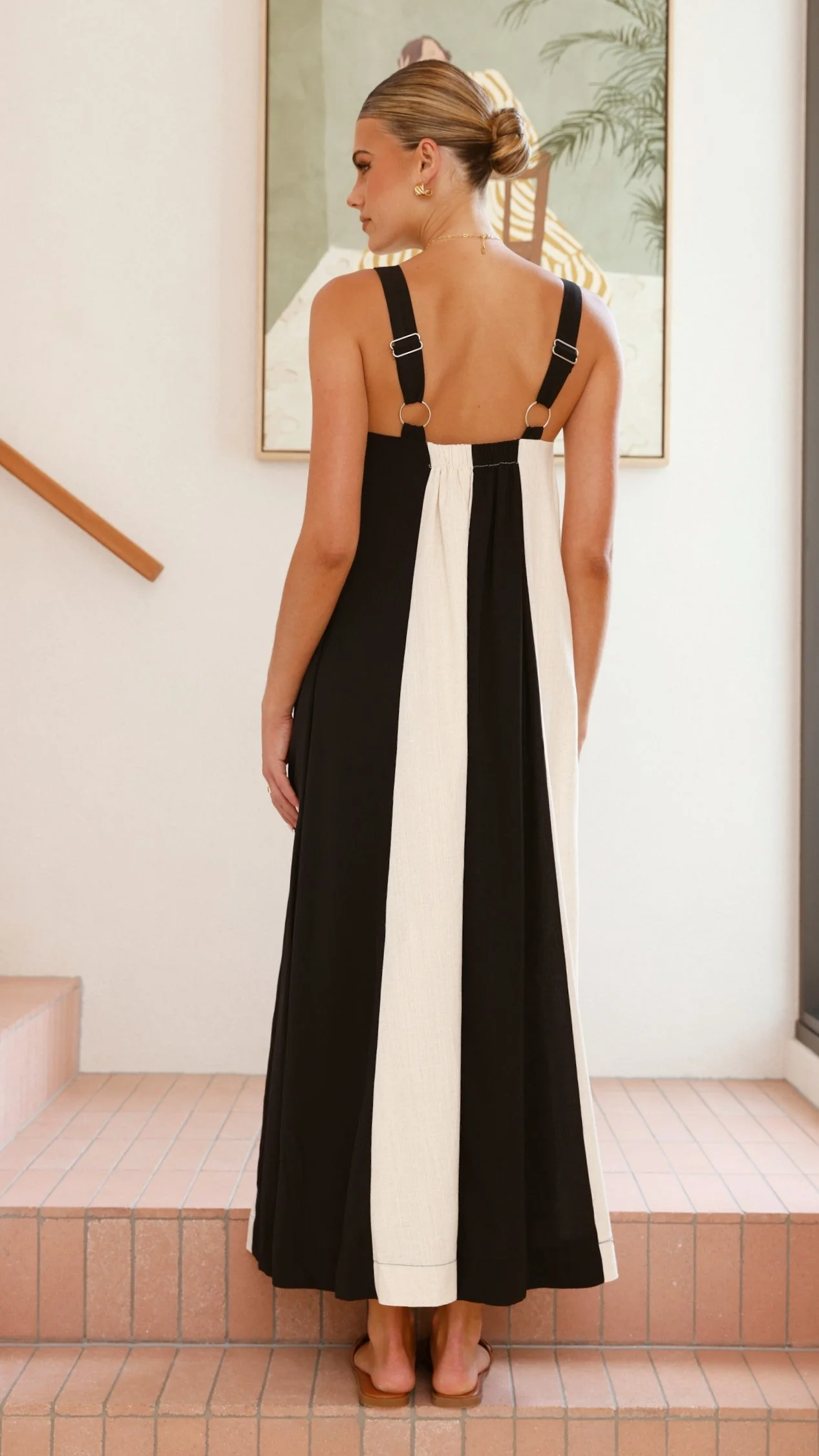 Talaith Maxi Dress - Black / Cream