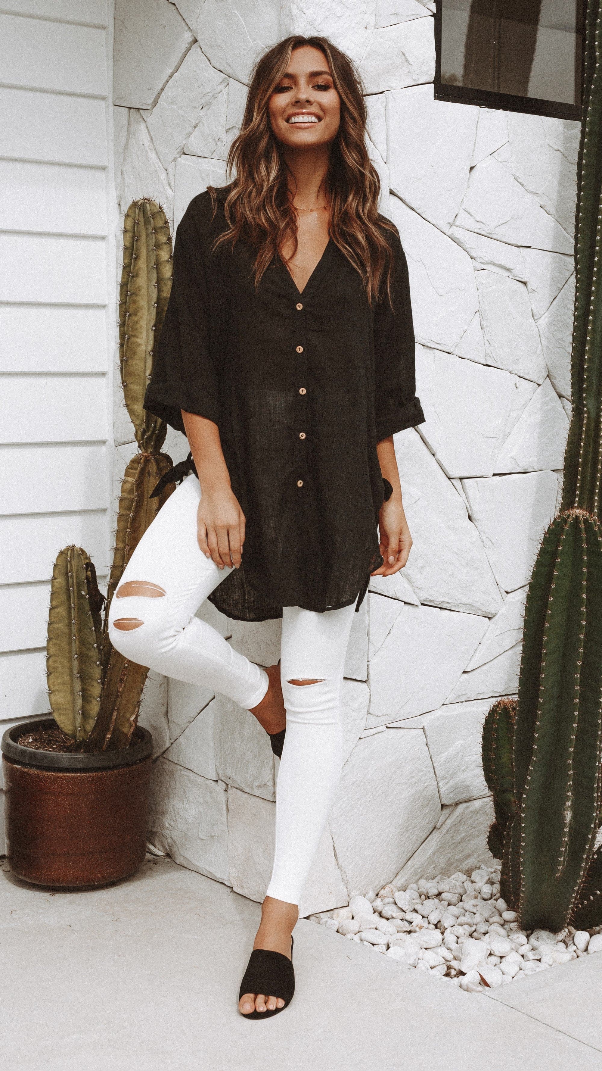 Vesper Short Sleeve Top - Black