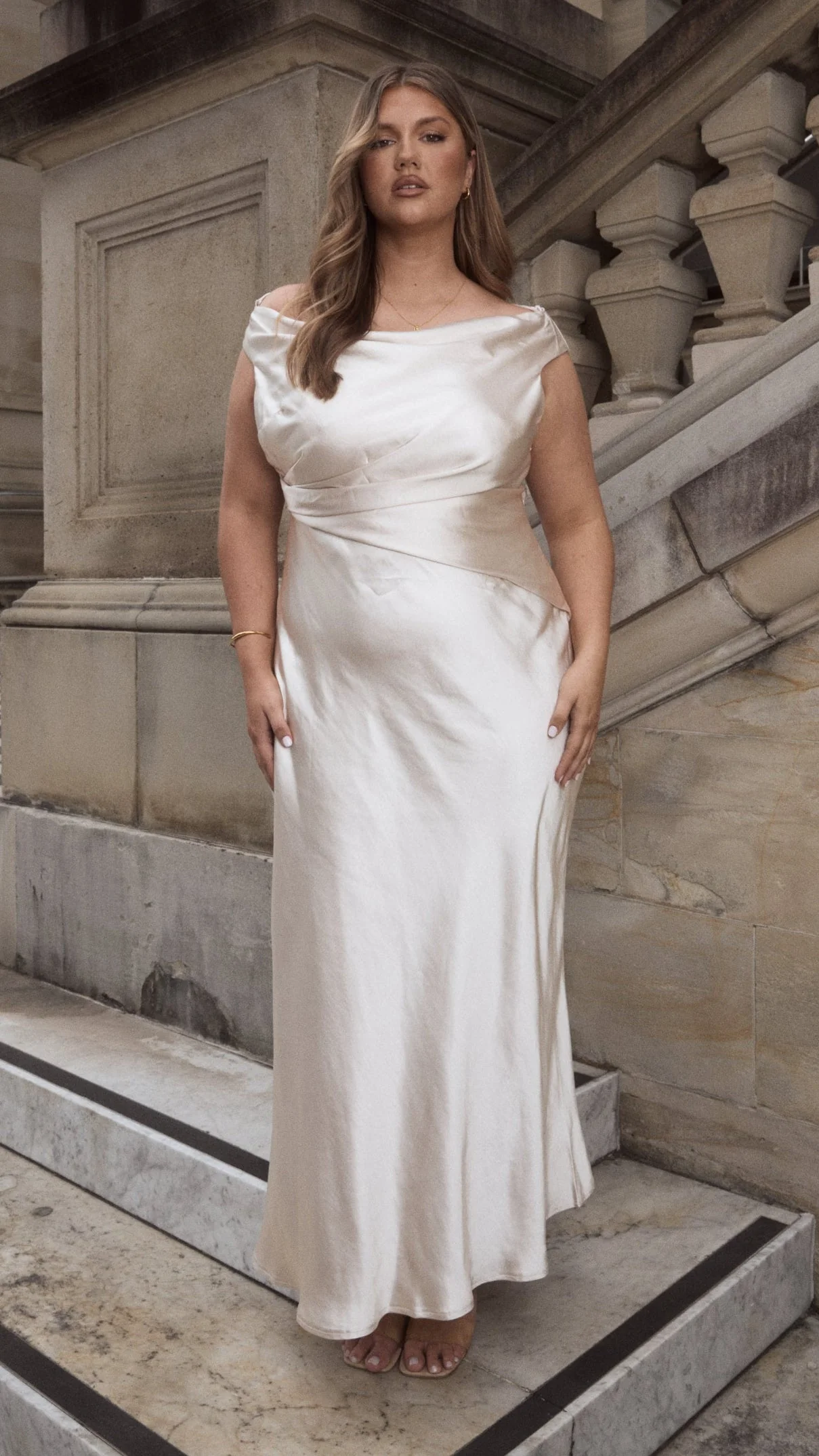 Auria Off Shoulder Maxi Dress - Champagne