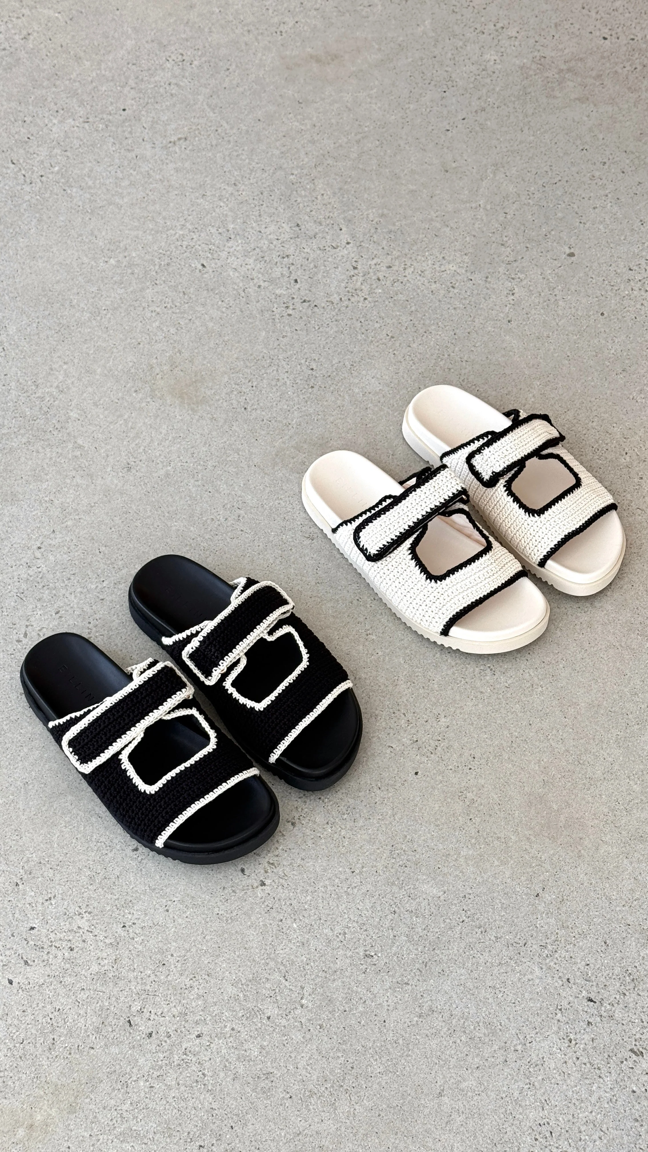Abbot Sandals - White / Black Contrast