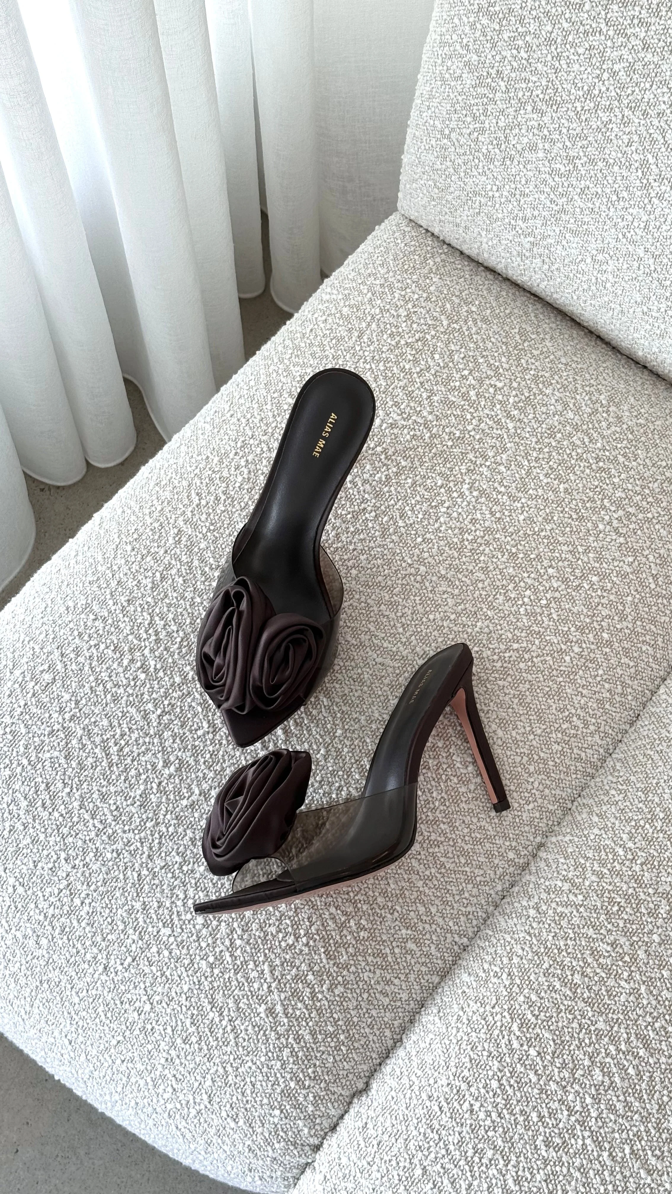 Casey Heel - Choc Satin