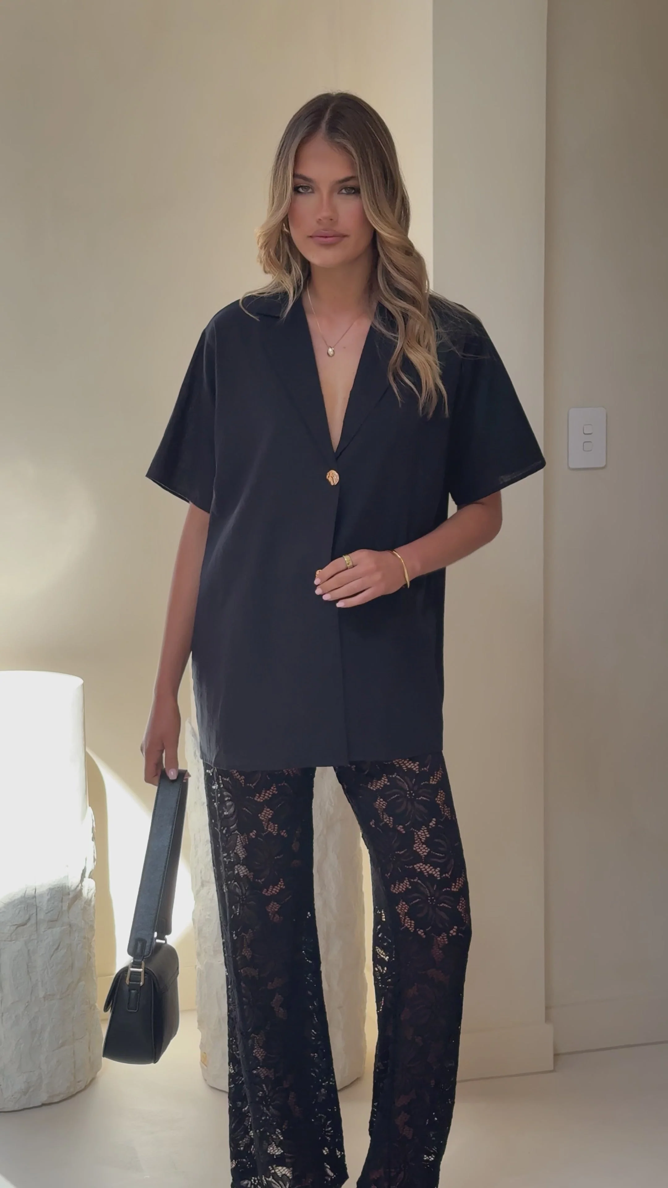 Azura Shirt And Pants Set - Black