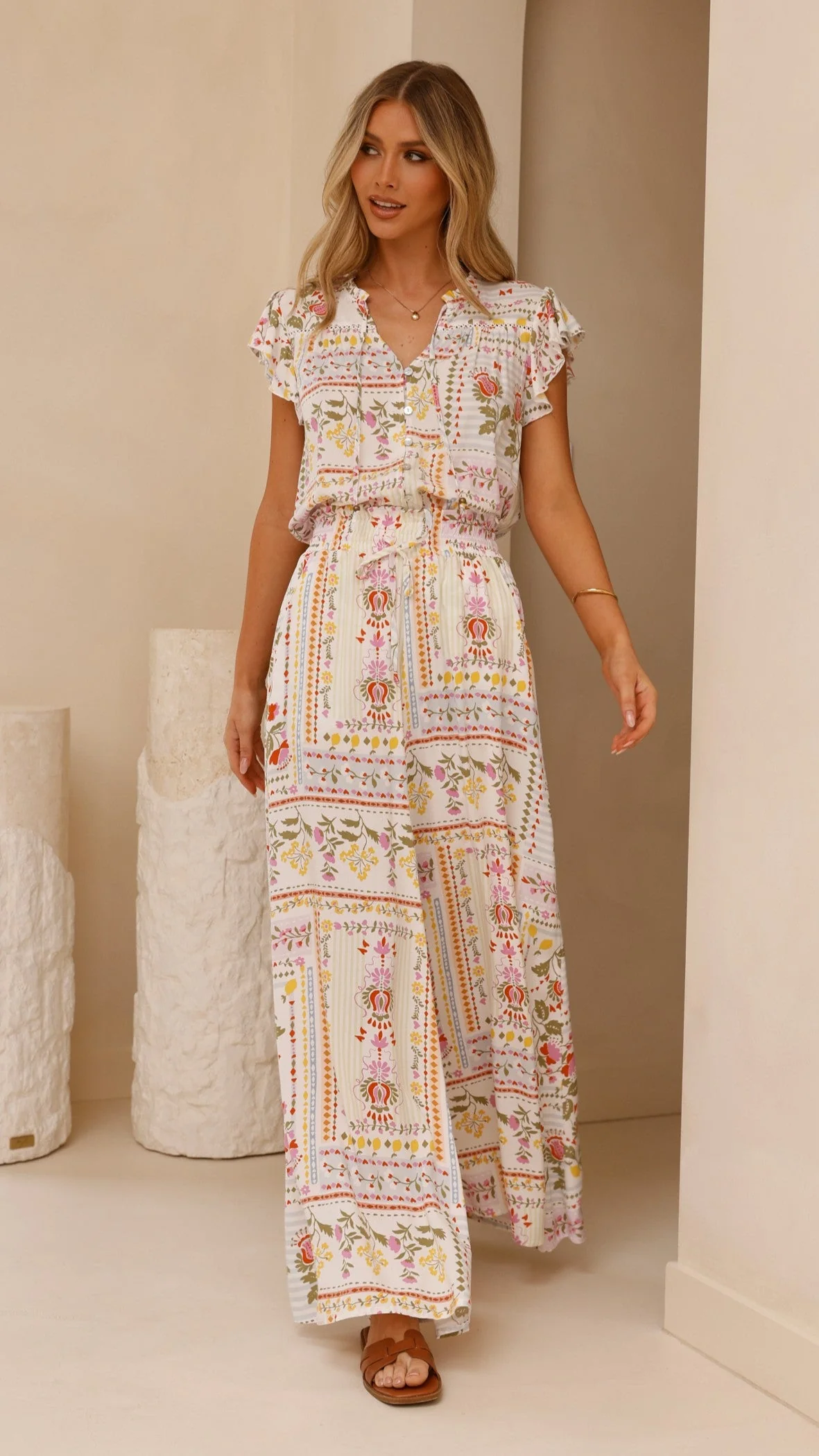 Avery Wide Leg Pants - Leah Print