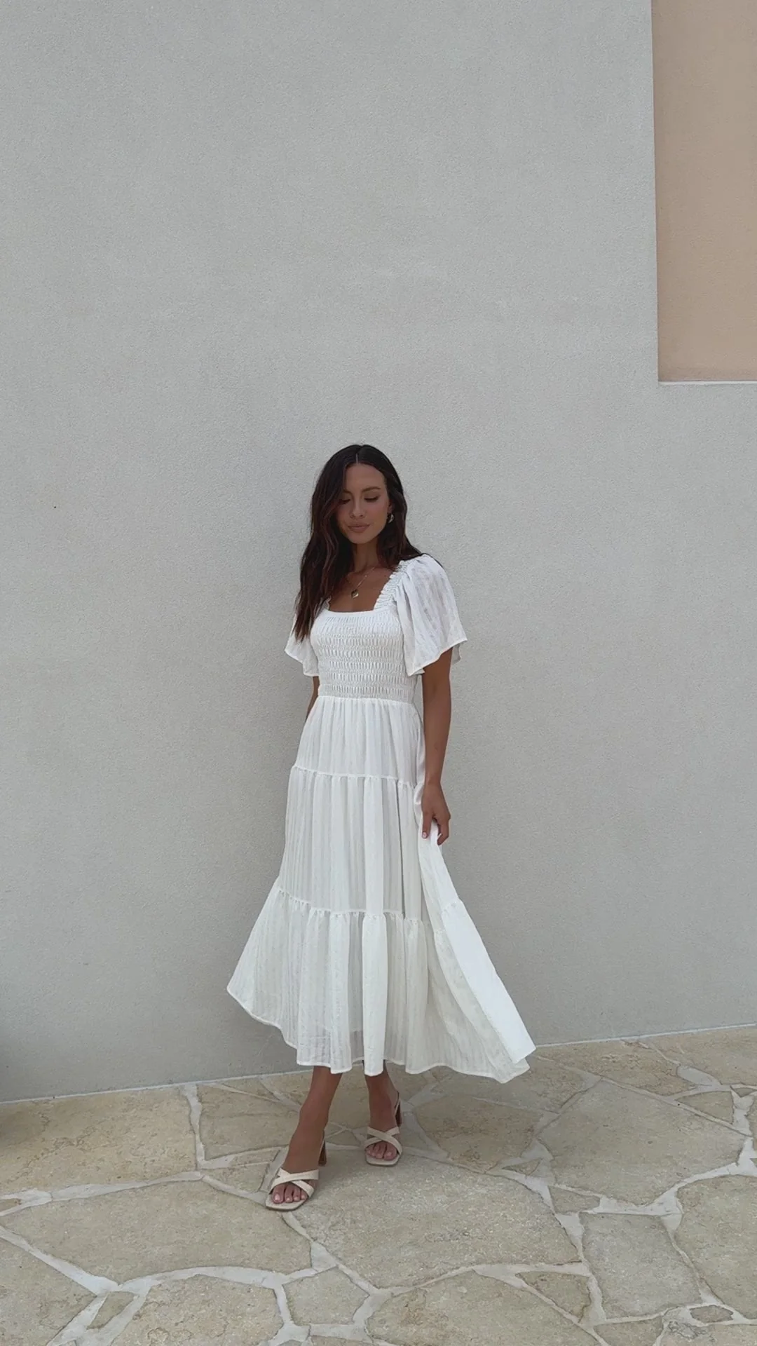 Lainey Midi Dress - White