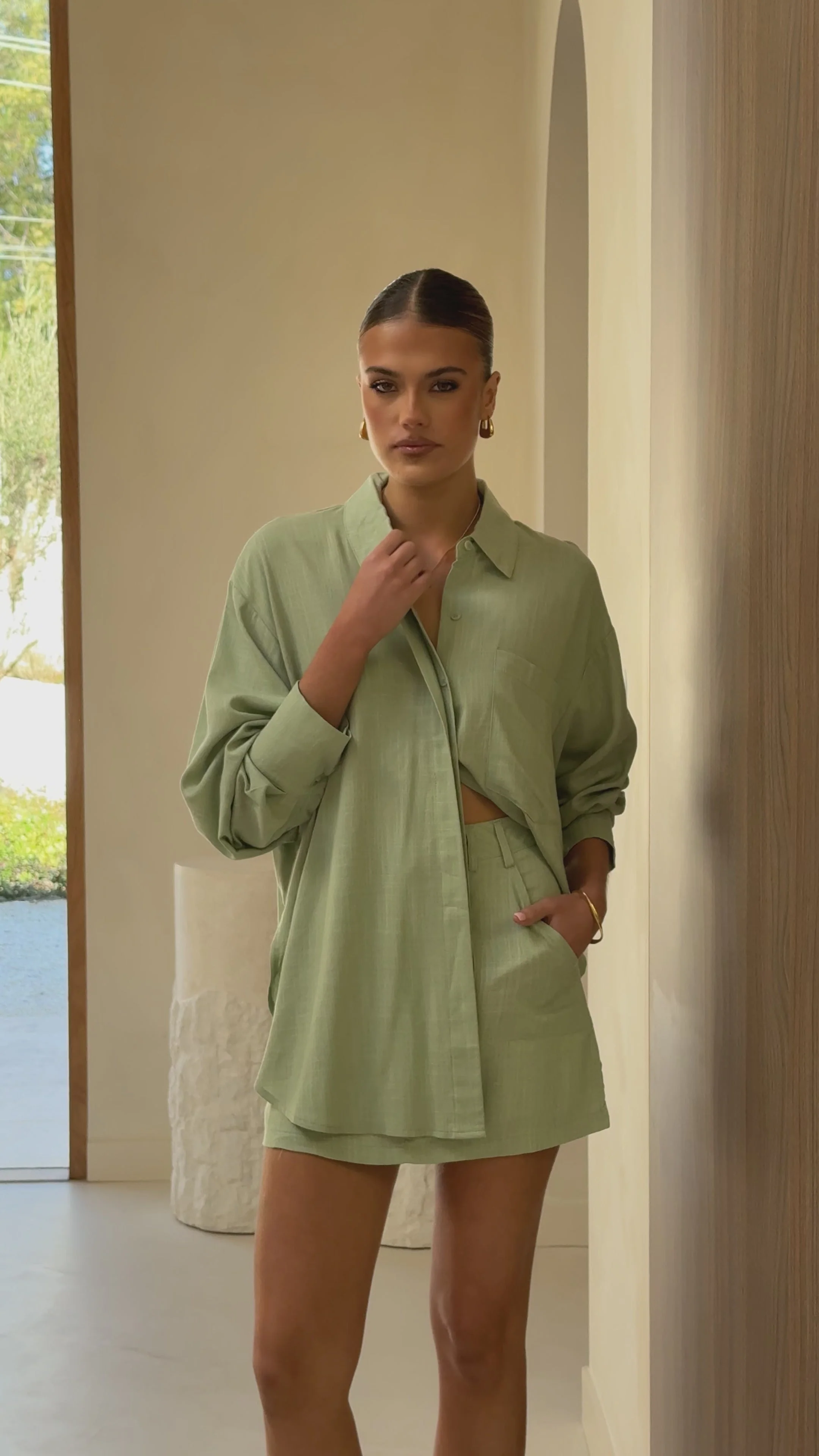 Charla Mini Skort - Sage