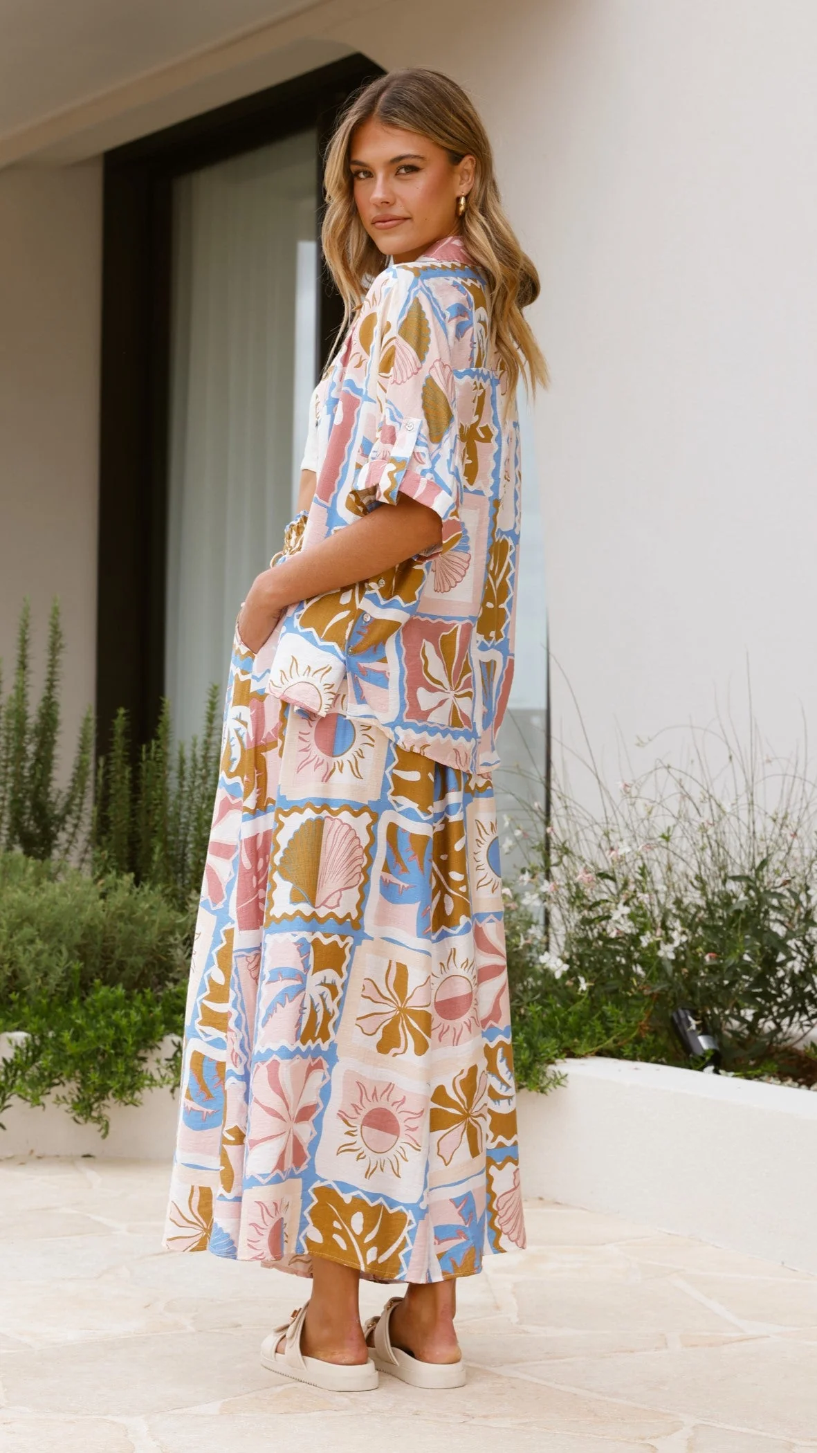 Daley Button Up Shirt - Bahamas Print