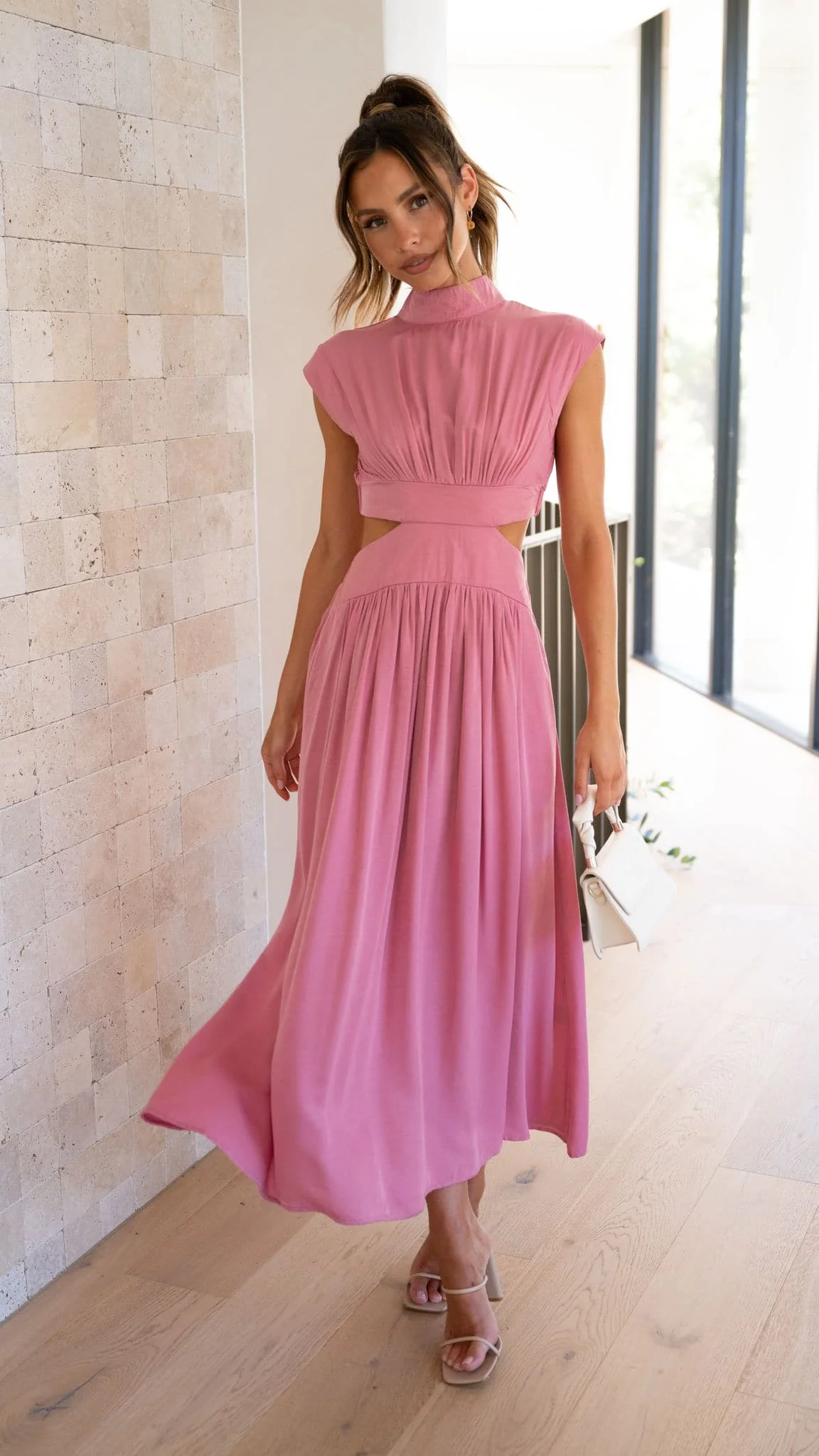 Cindie Midi Dress - Pink