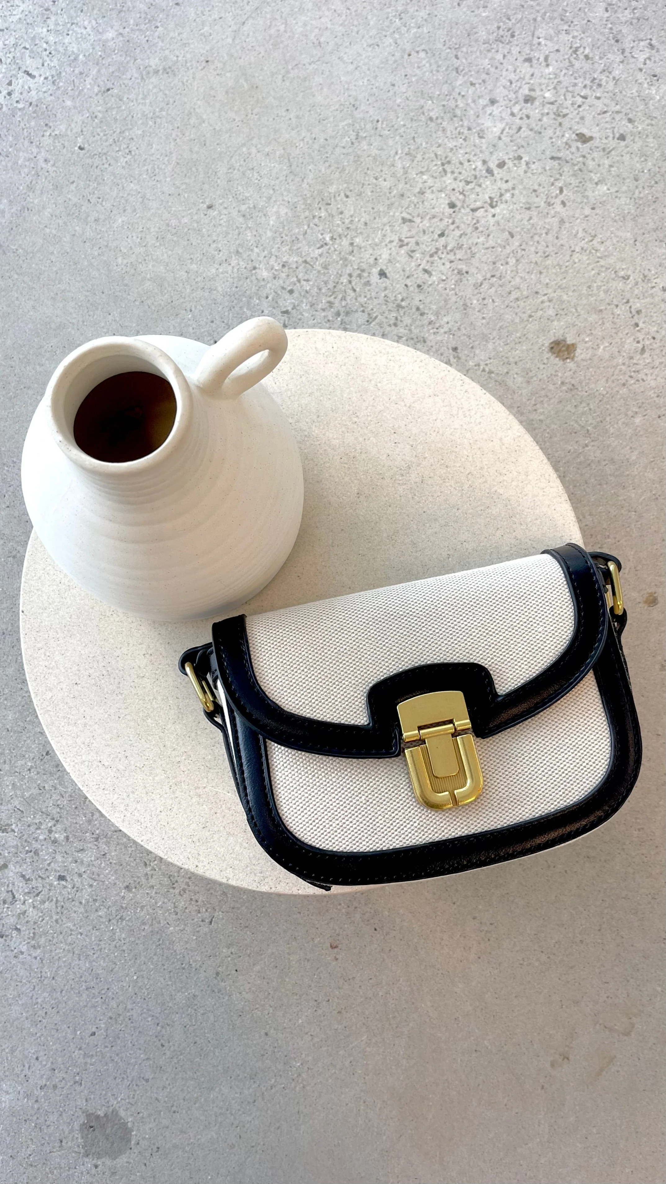 Isobel Fabric Saddle Cross Body Bag - Black