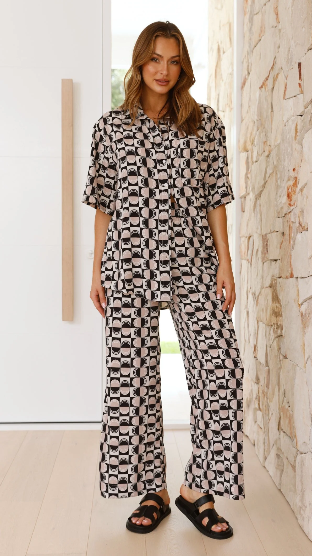 Annie Button Up Shirt - Palermo Print