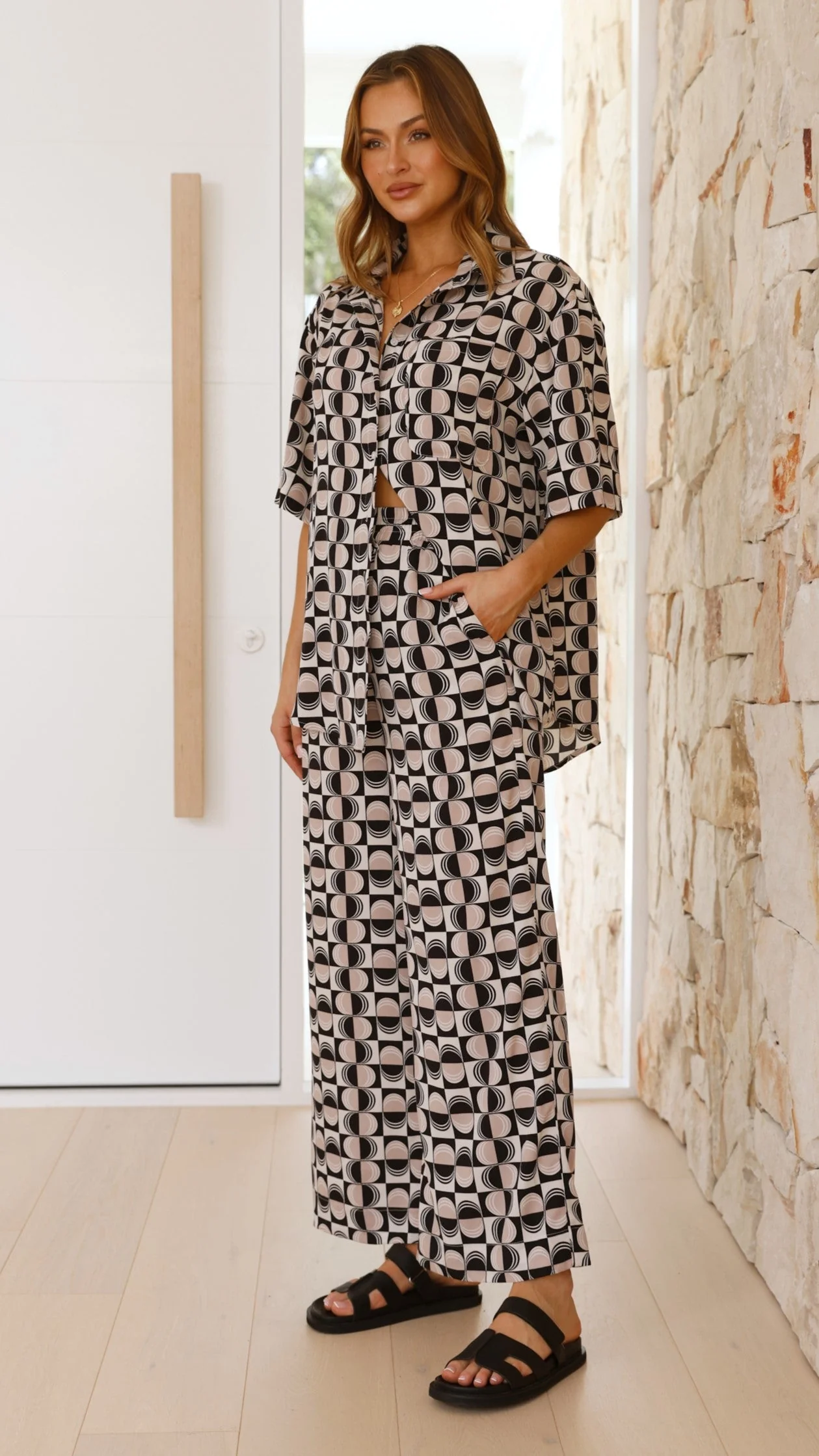 Annie Button Up Shirt - Palermo Print