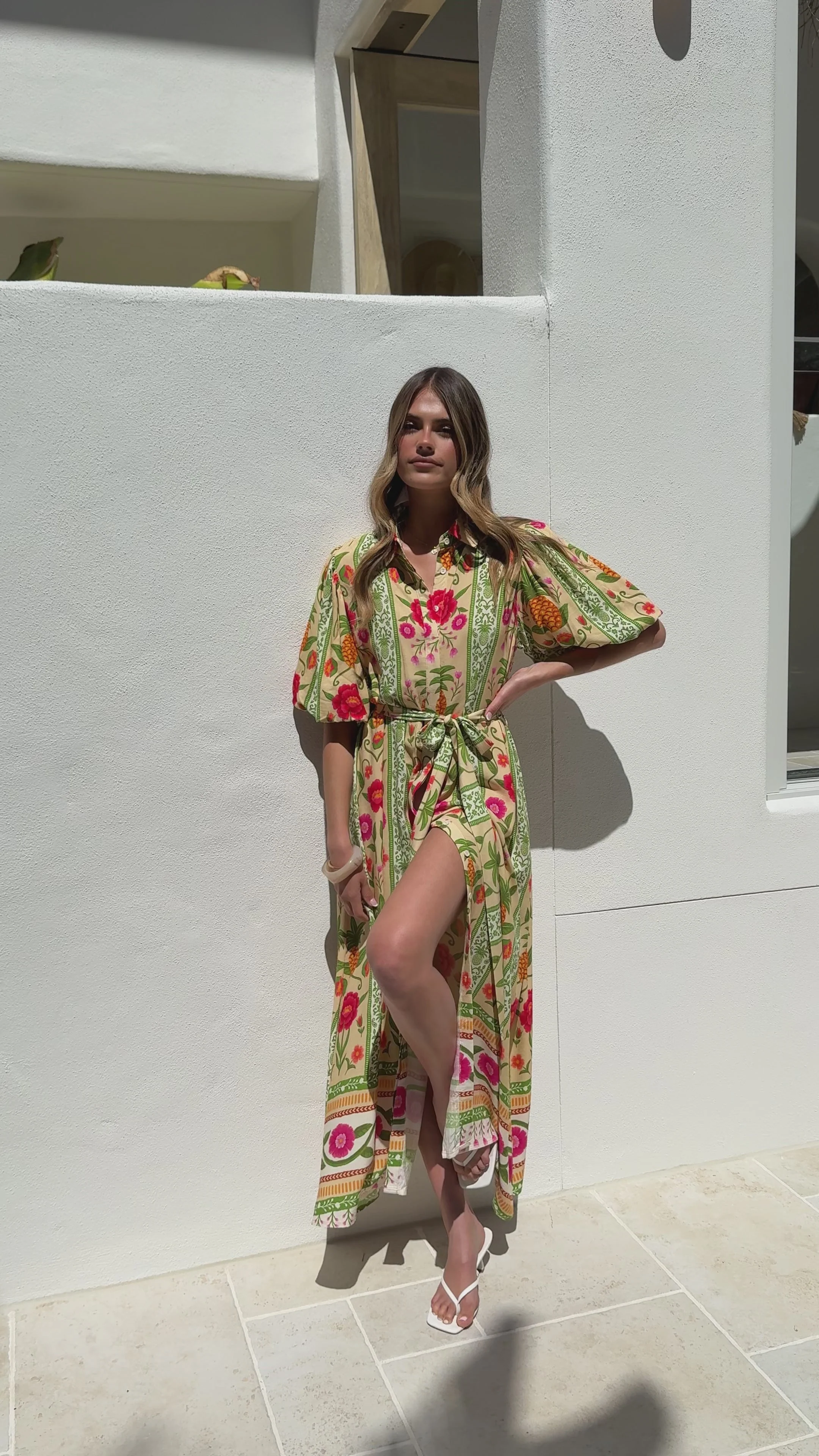 Artia Puff Sleeve Maxi Dress - Sunkissed Print