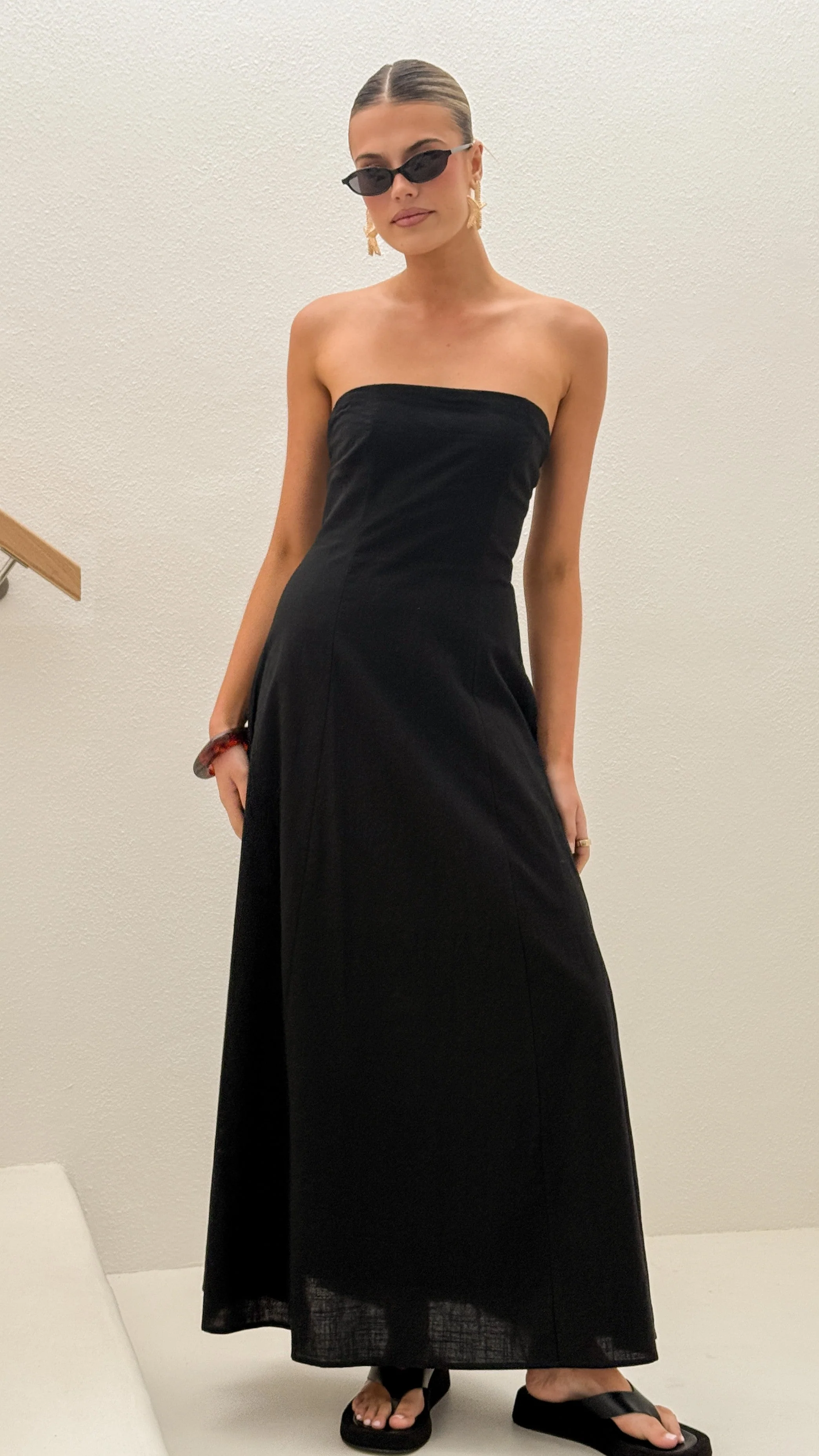 Astrid Strapless Maxi Dress - Black