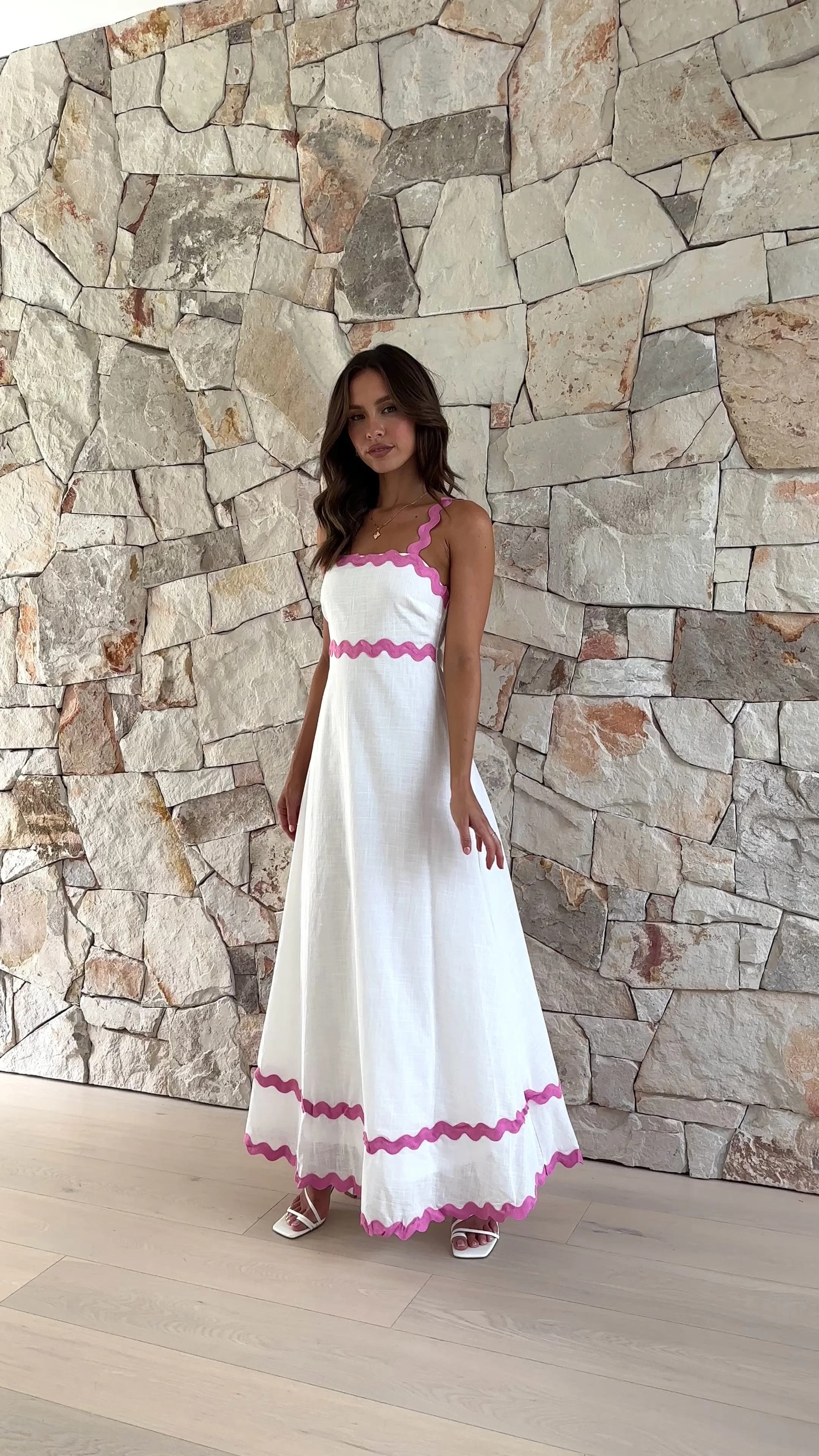 Daleyza Maxi Dress - White / Pink