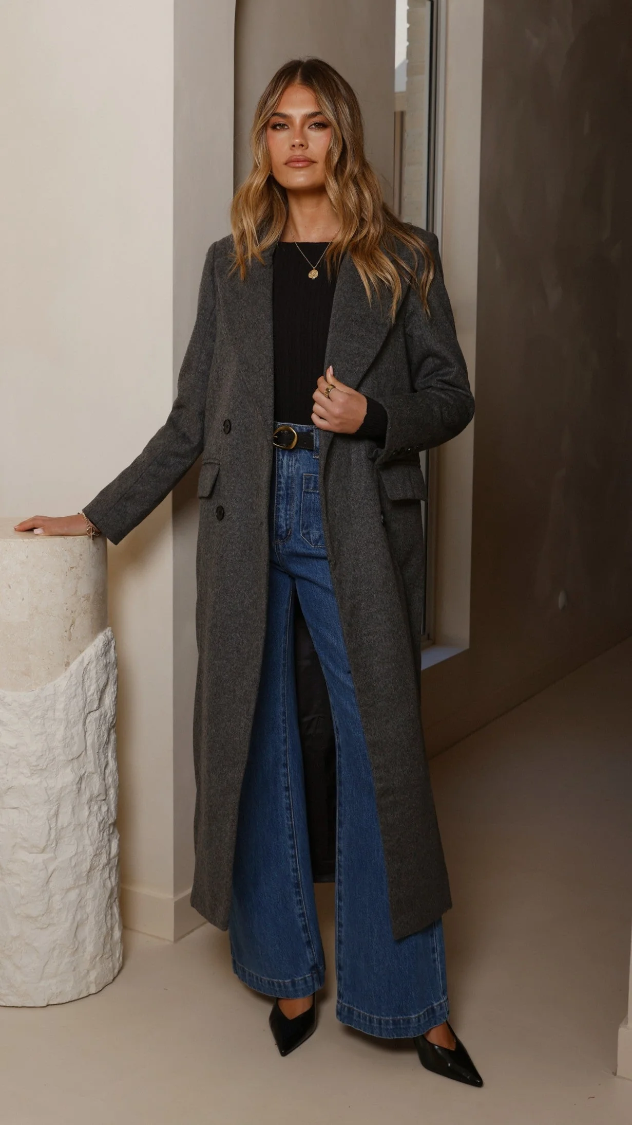 MVN - Lost In New York Coat - Charcoal