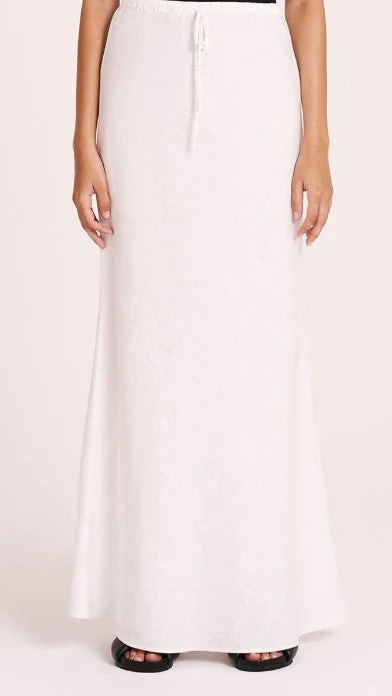 Amani Linen Maxi Skirt - White