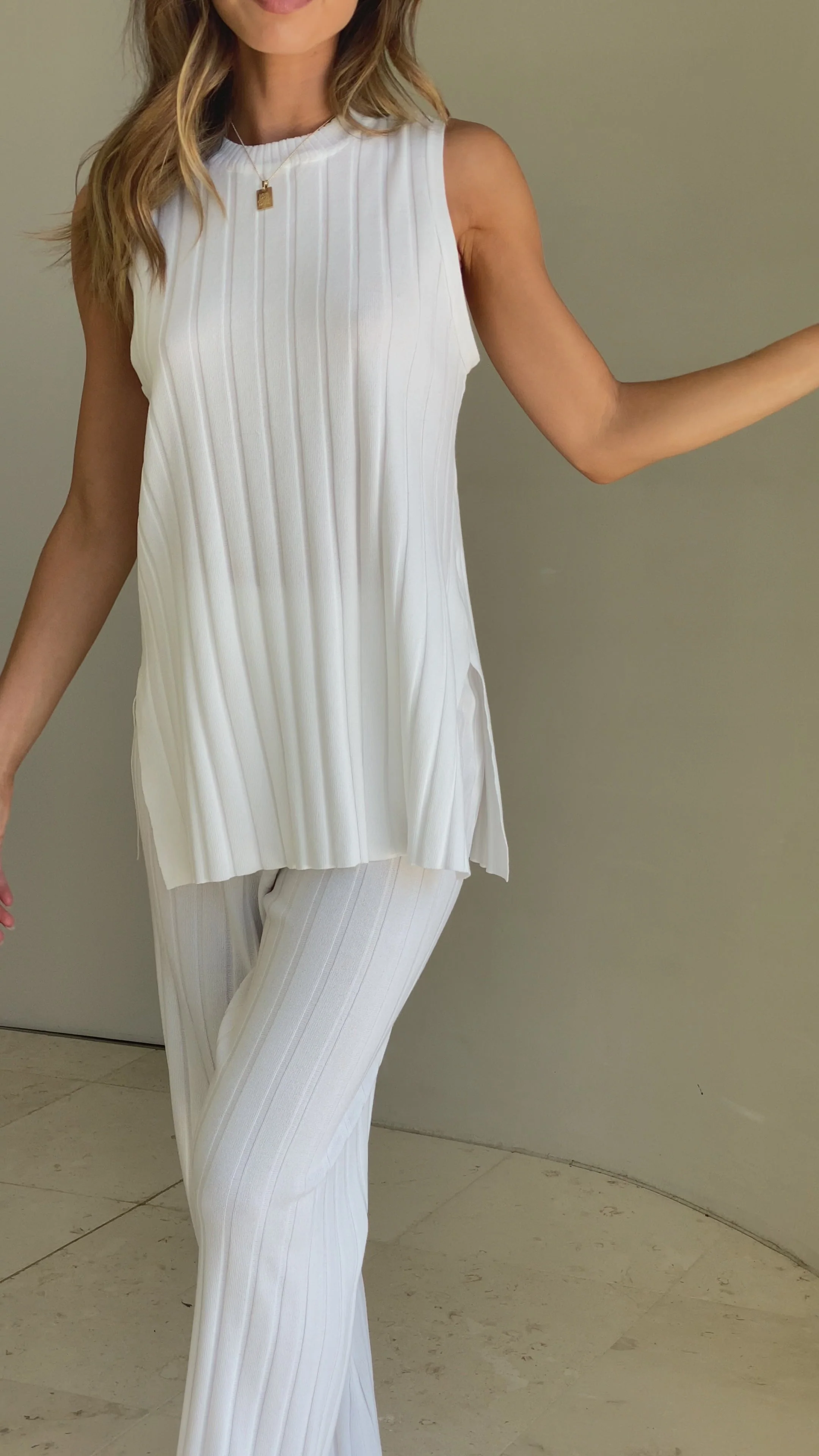 Megan Knit Pants - White