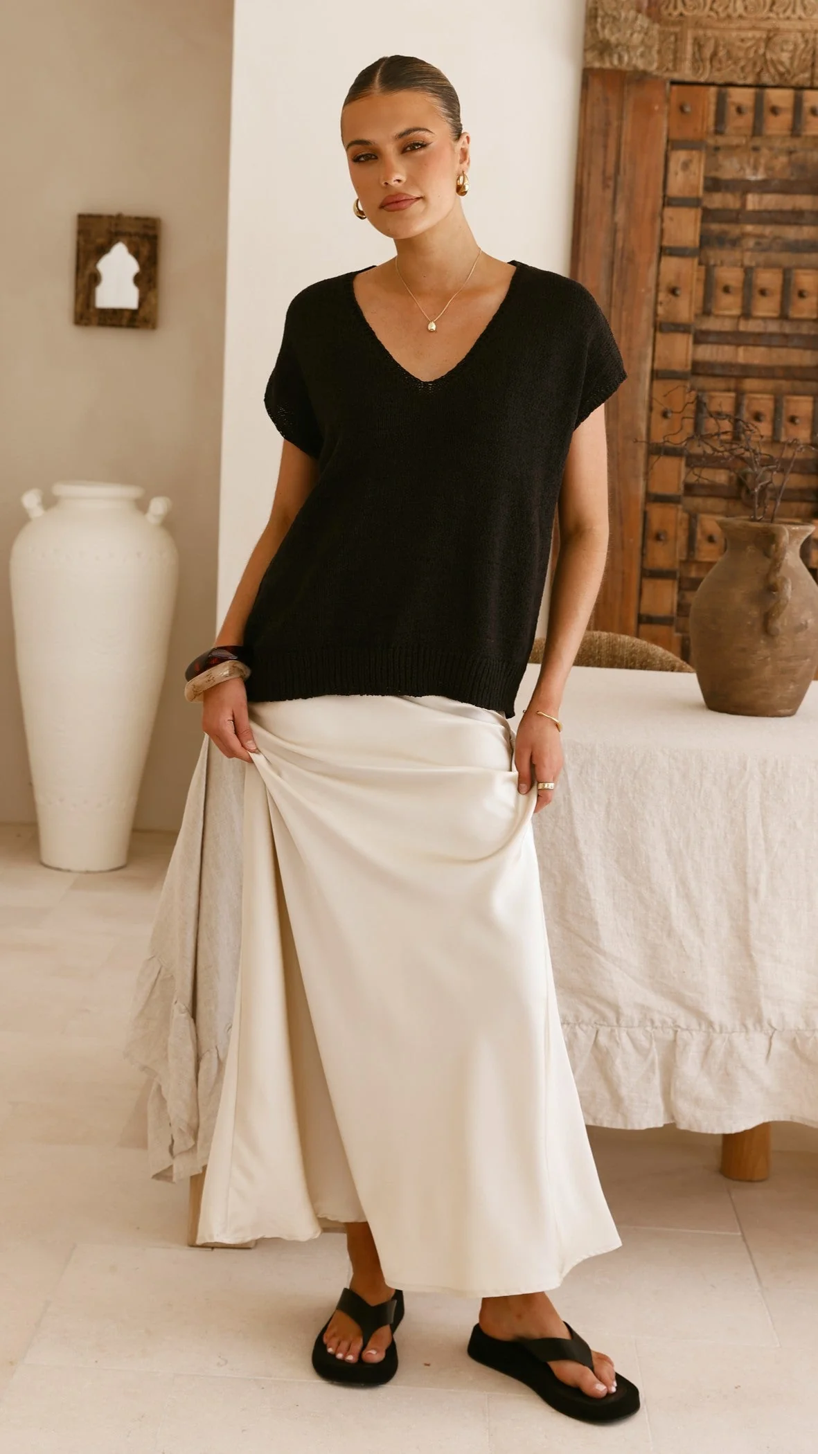 Stelaria Knit Top - Black