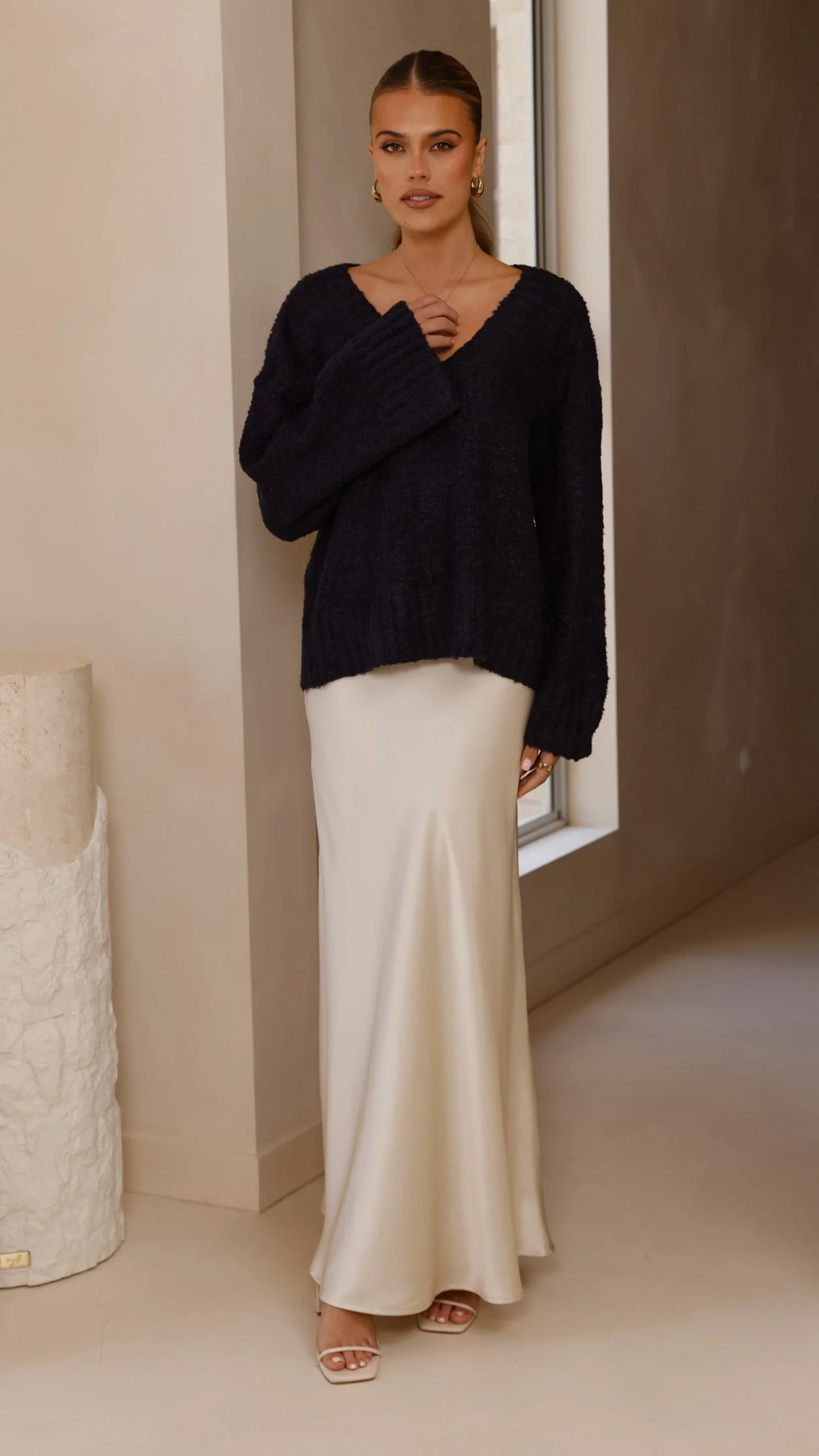 Silas Knit Top - Navy