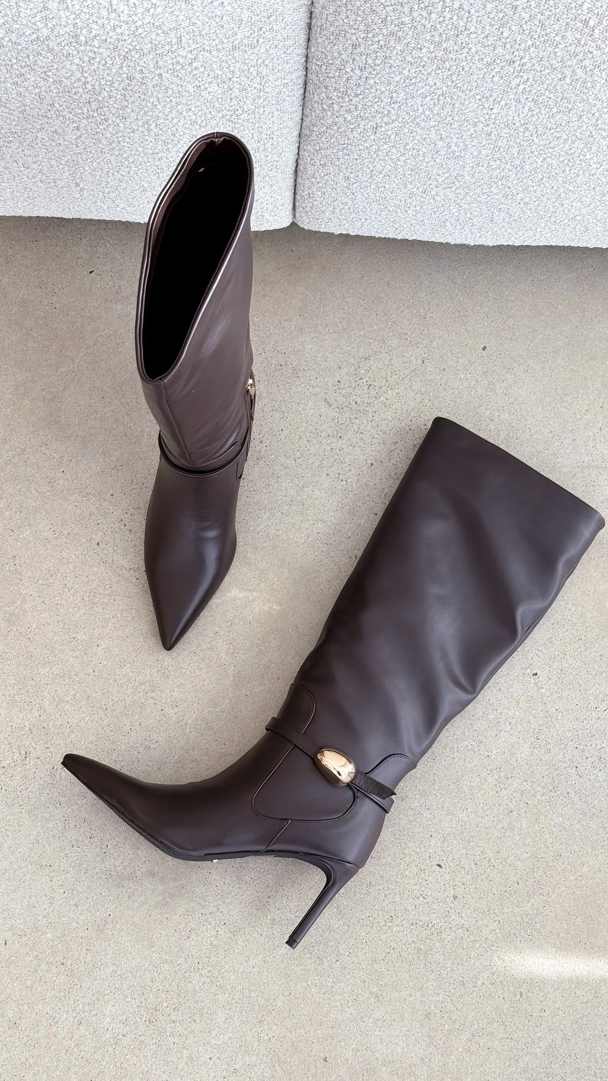 Druella Heeled Boot - Dark Cacao