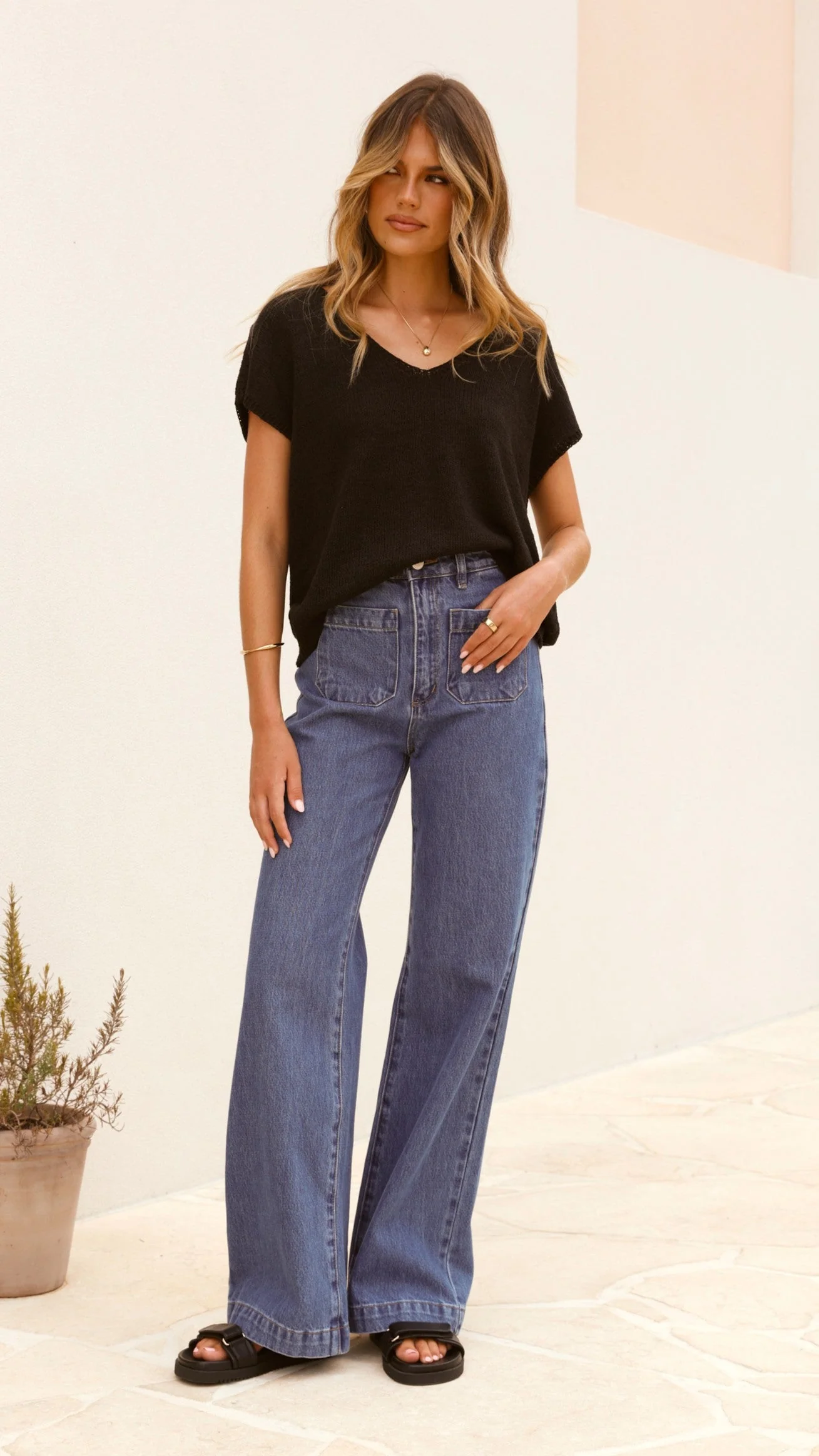 Stelaria Knit Top - Black