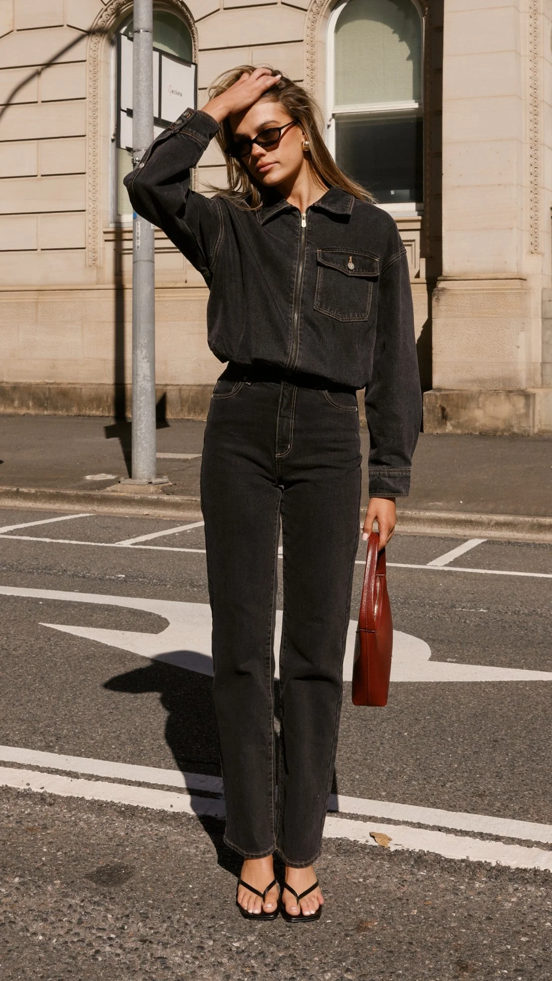 Abrand Denim Bomber Cara - Washed Black