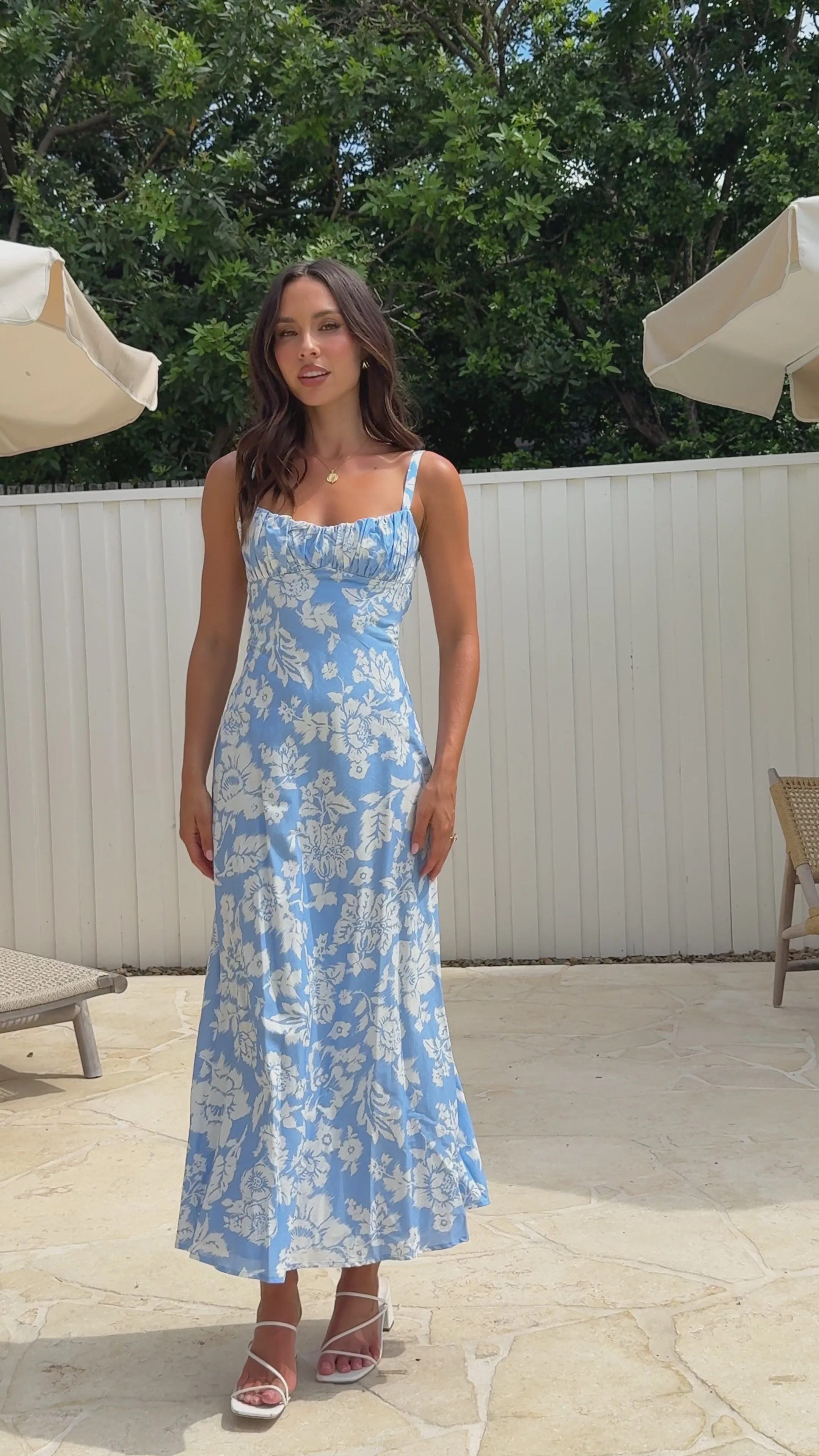 Margo Midi Dress - Blue Floral