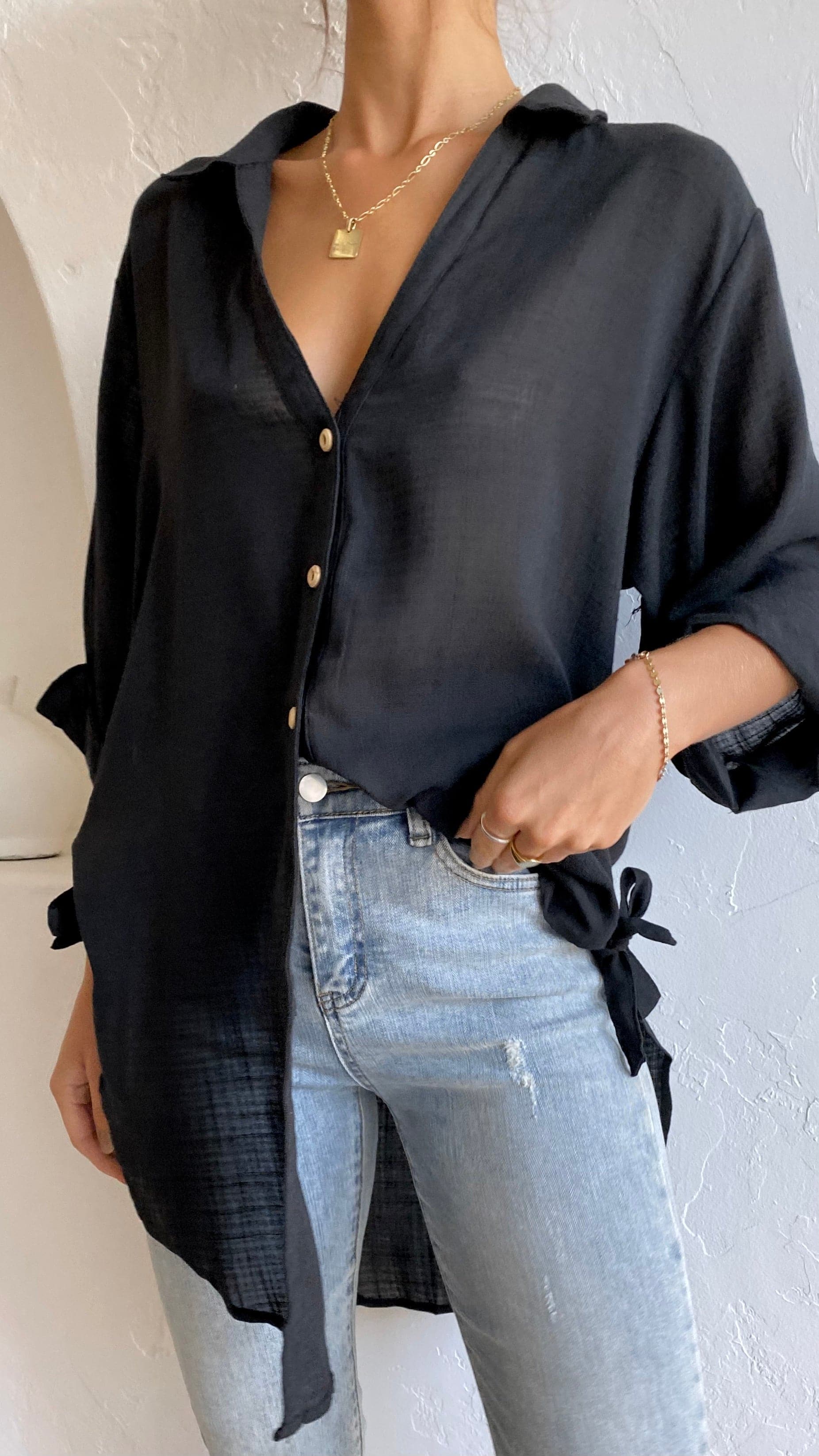 Vesper Short Sleeve Top - Black