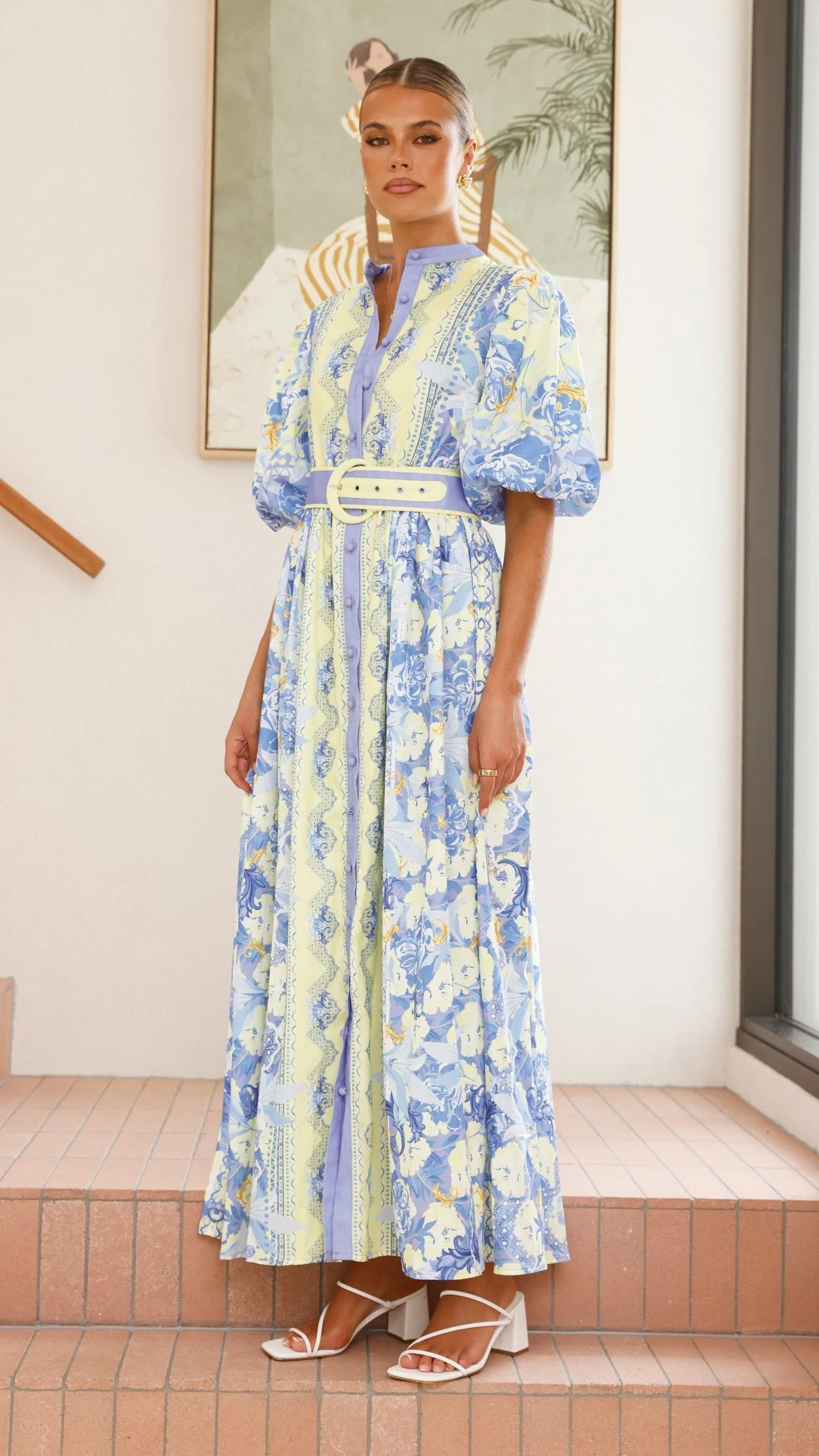 Claudelle Maxi Dress - Blue/Yellow