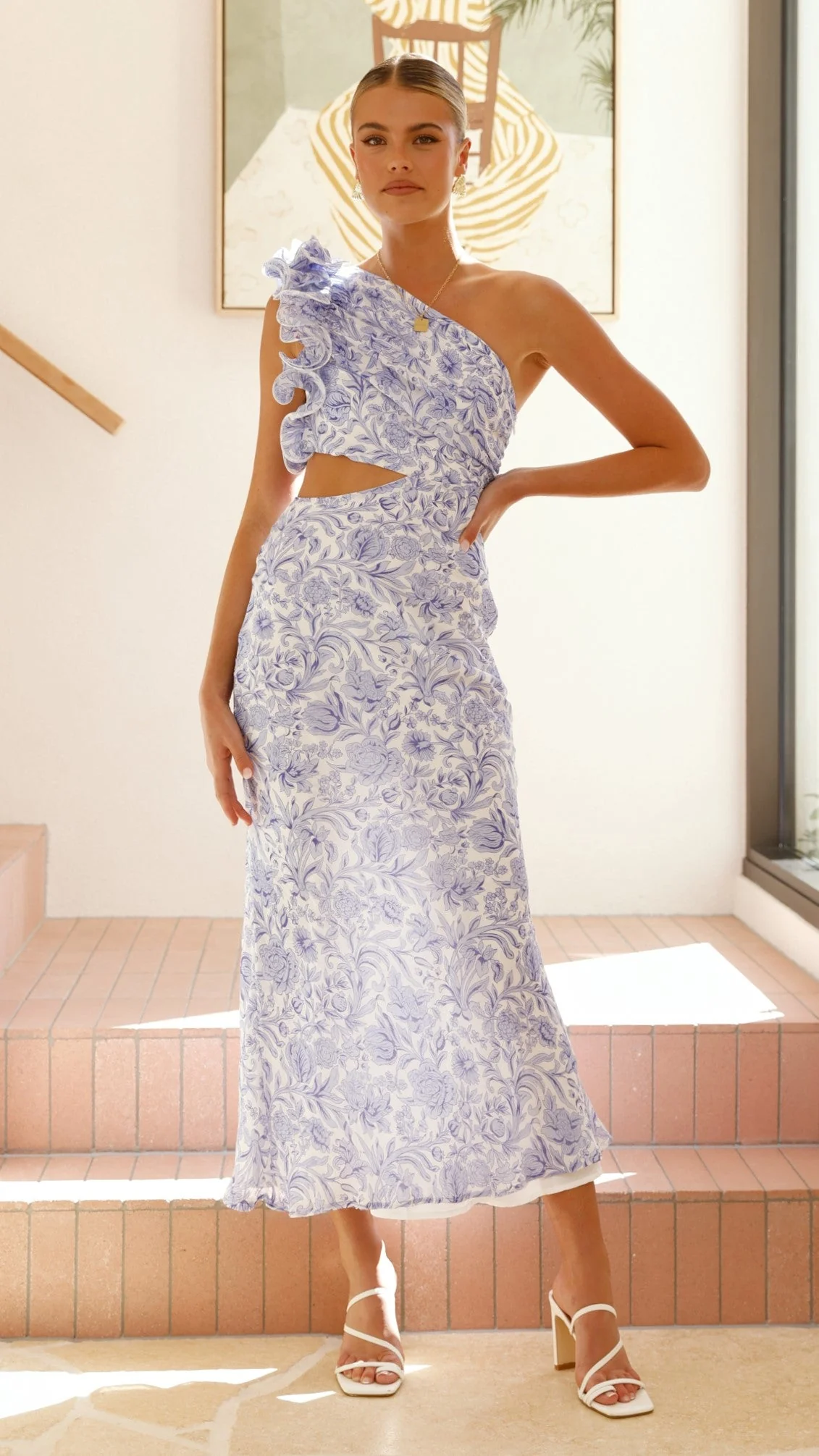 Amina Maxi Dress - Blue Floral