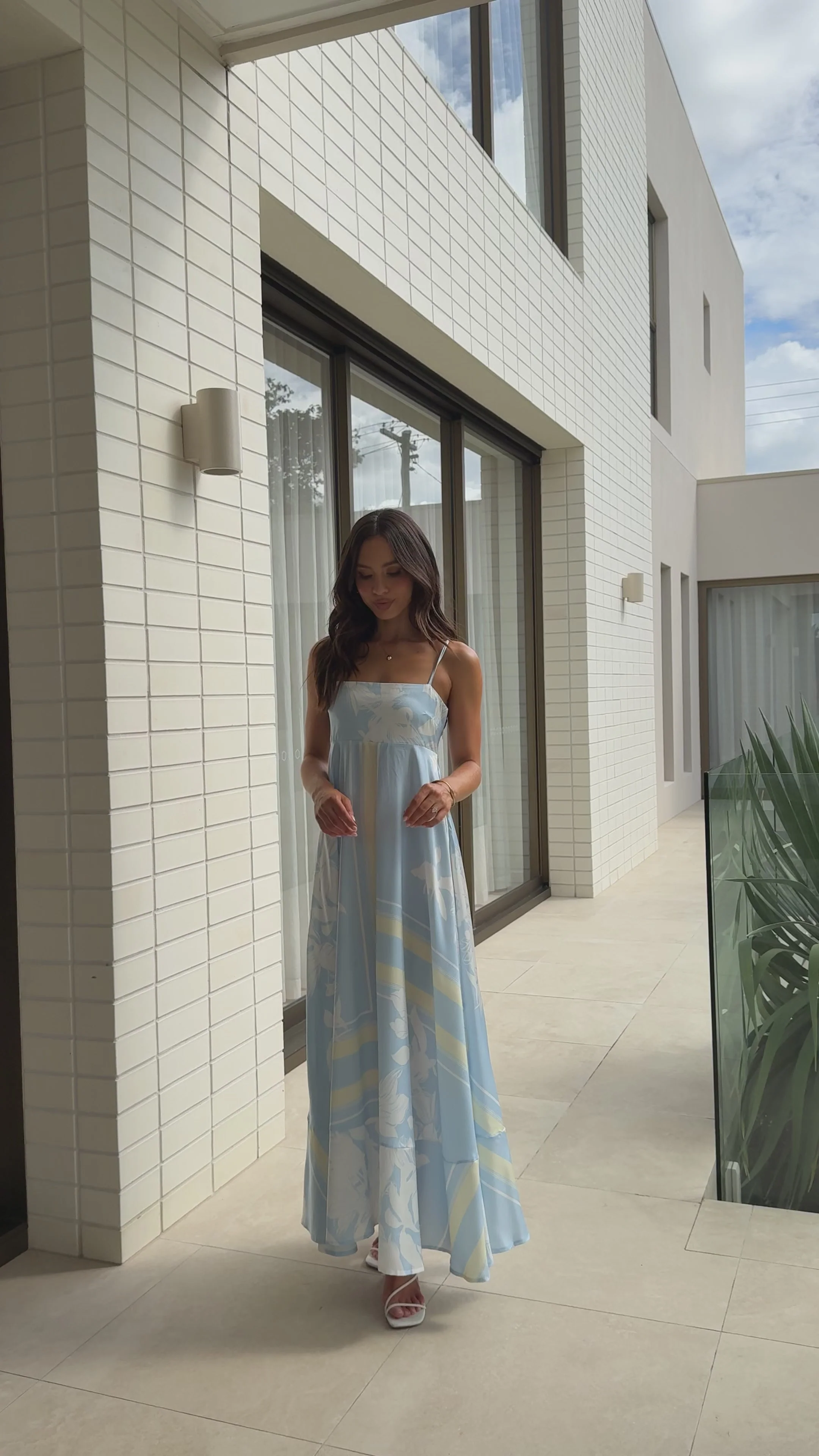 Kaethe Maxi Dress - Blue/Yellow