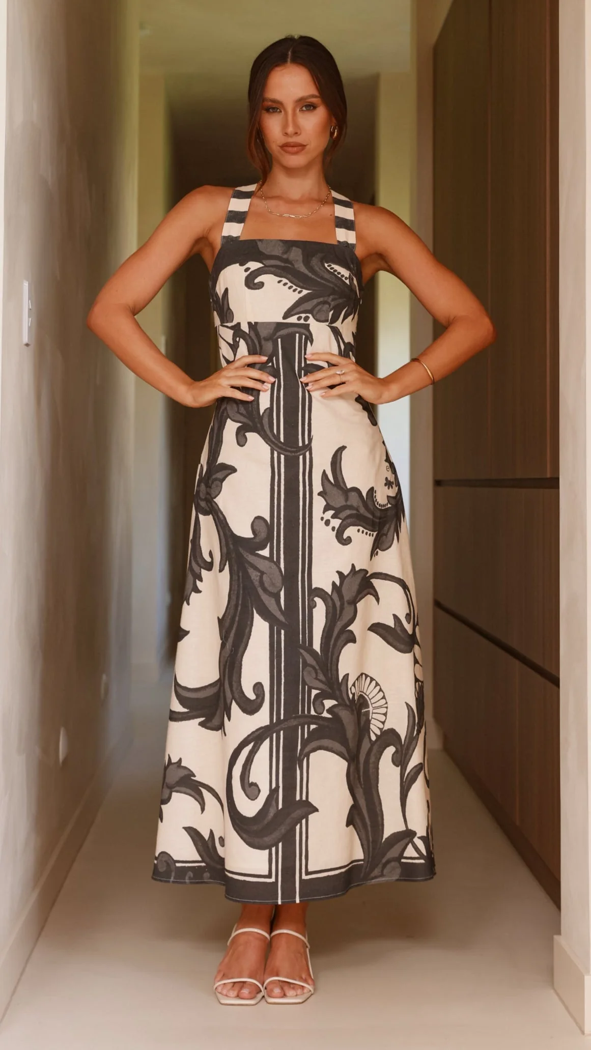 Mandy Maxi Dress - Cream / Black