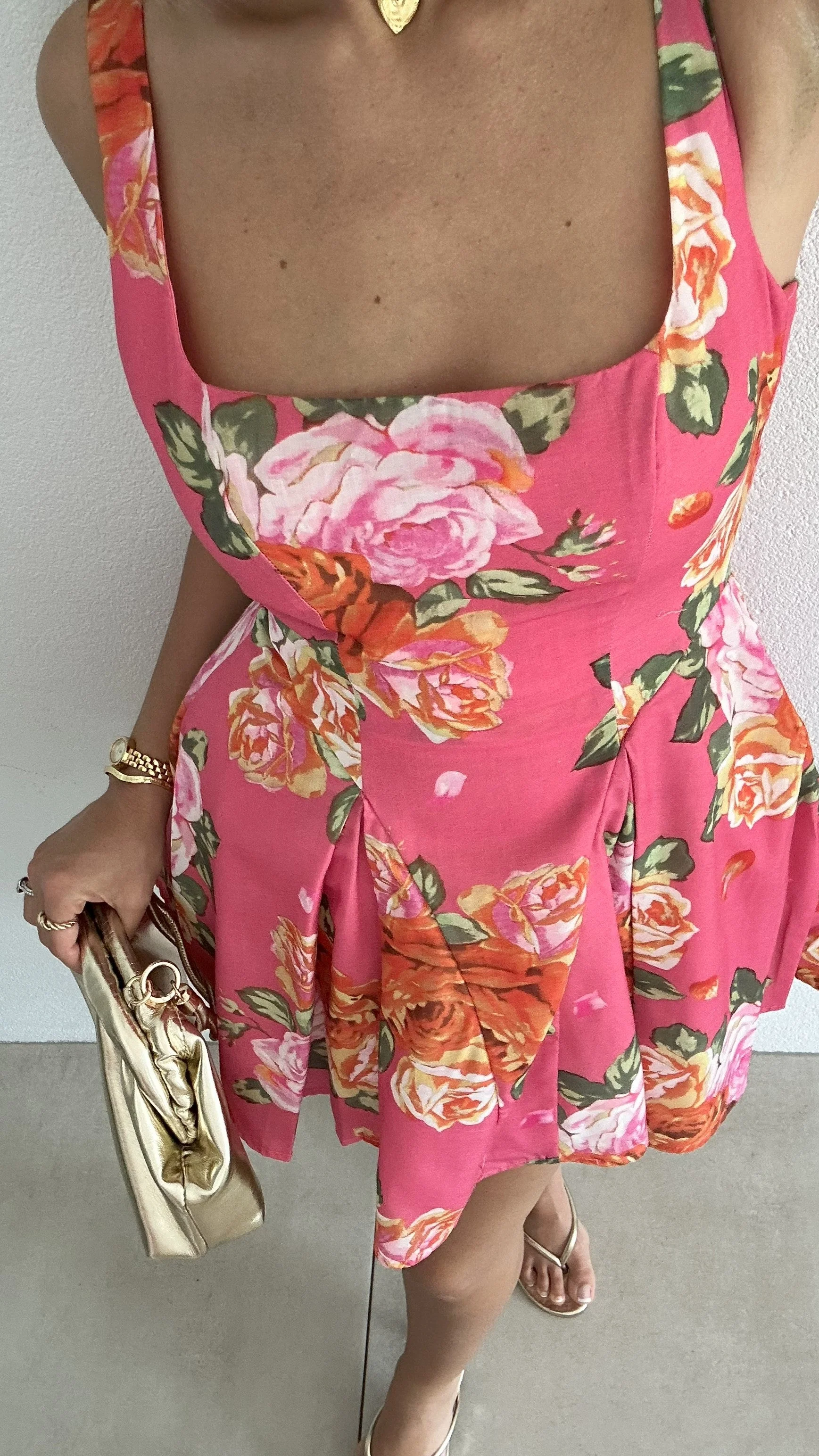 Oksana Mini Dress - Pink Floral