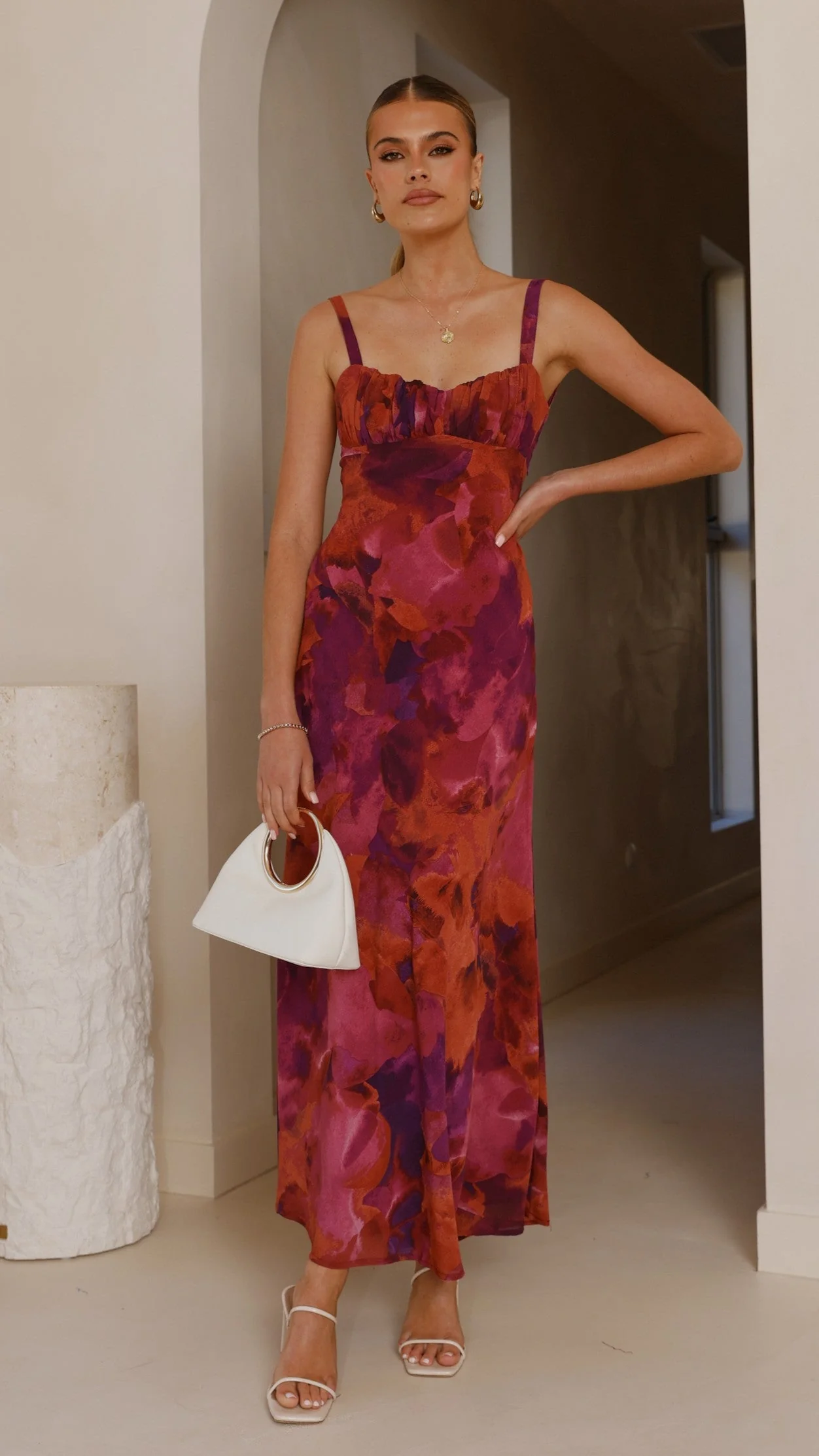 Margo Midi Dress - Dark Rose